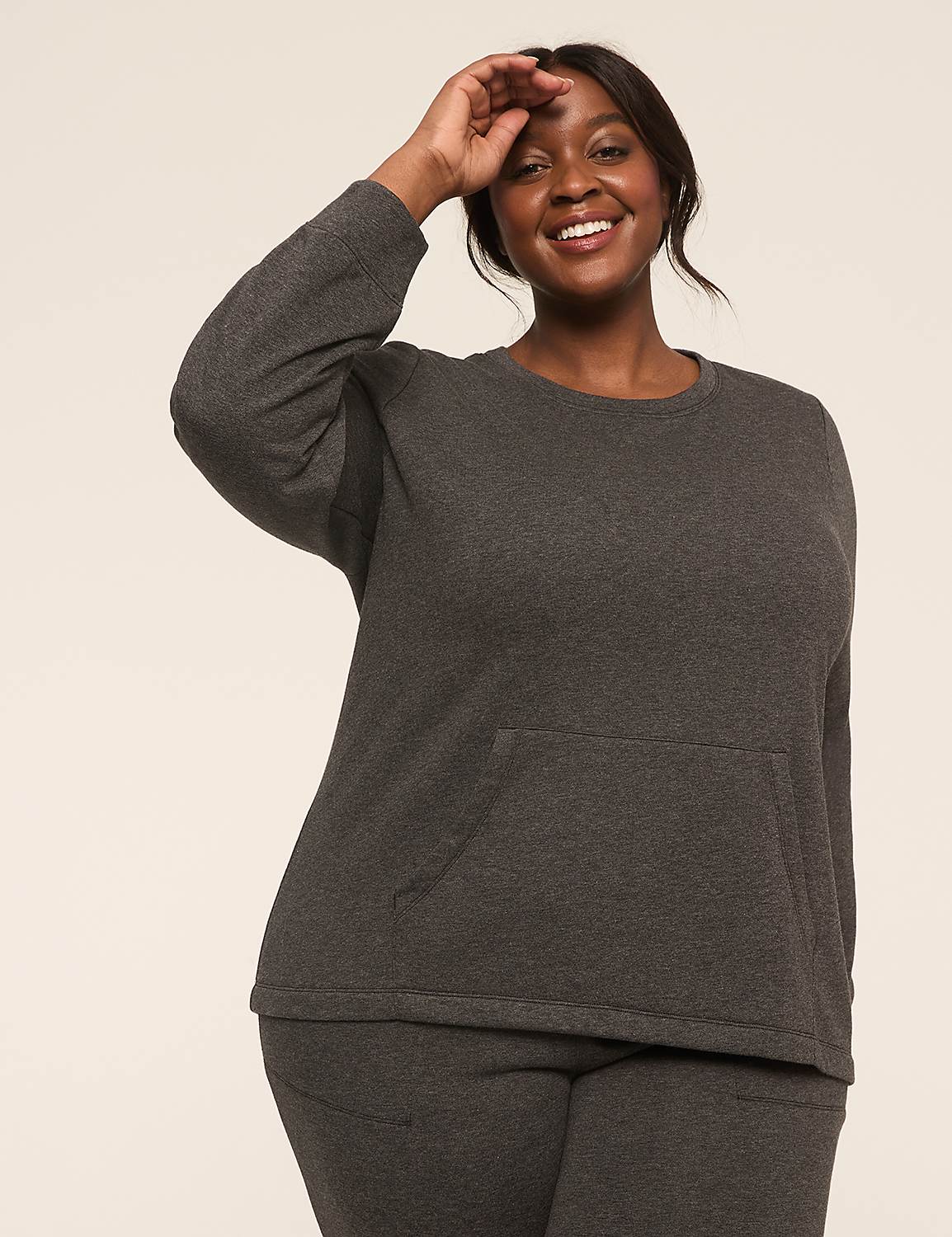 LIVI Crew-Neck French Terry Sweatshirt Product Image 1
