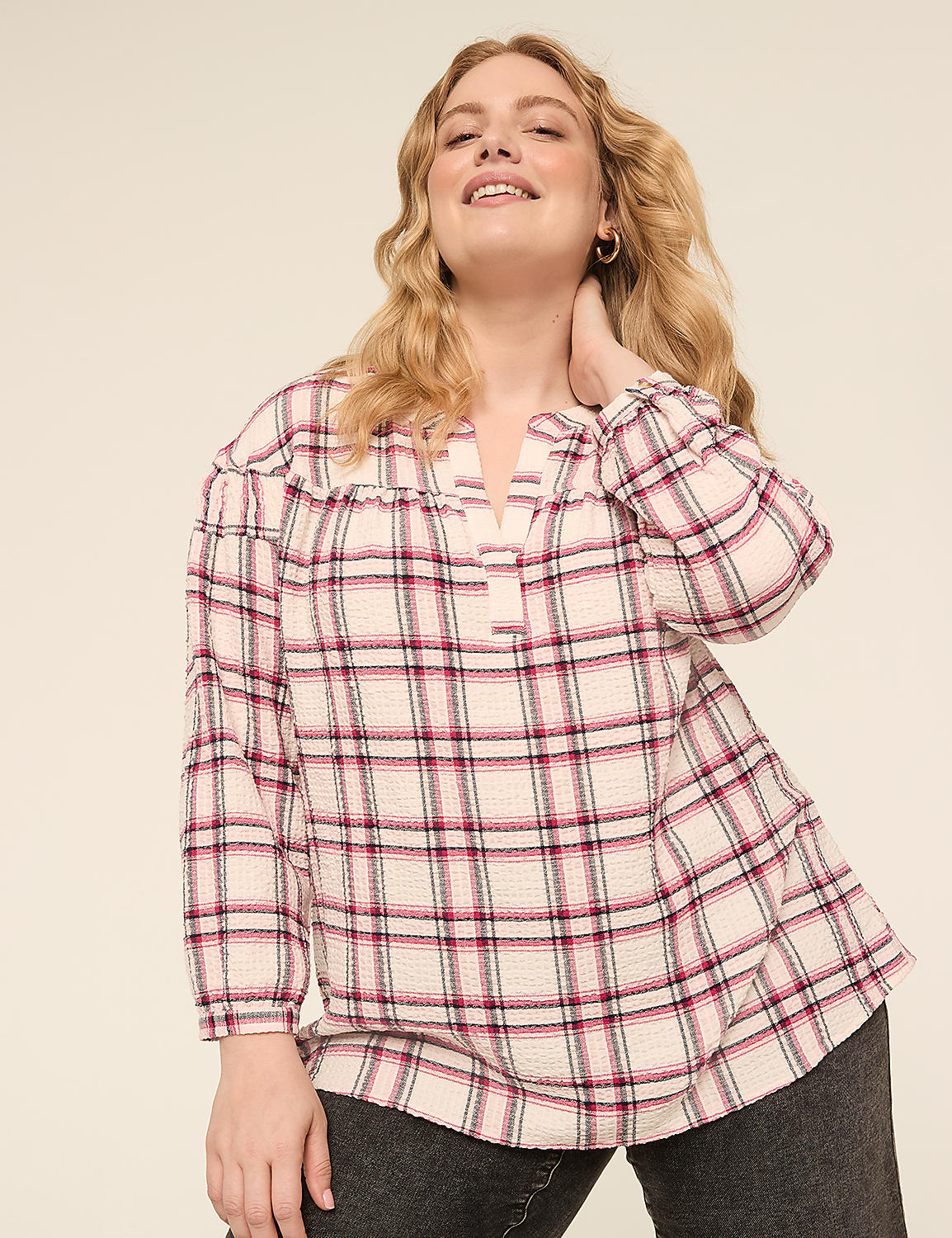 Bracelet-Sleeve Popover Blouse Product Image 1
