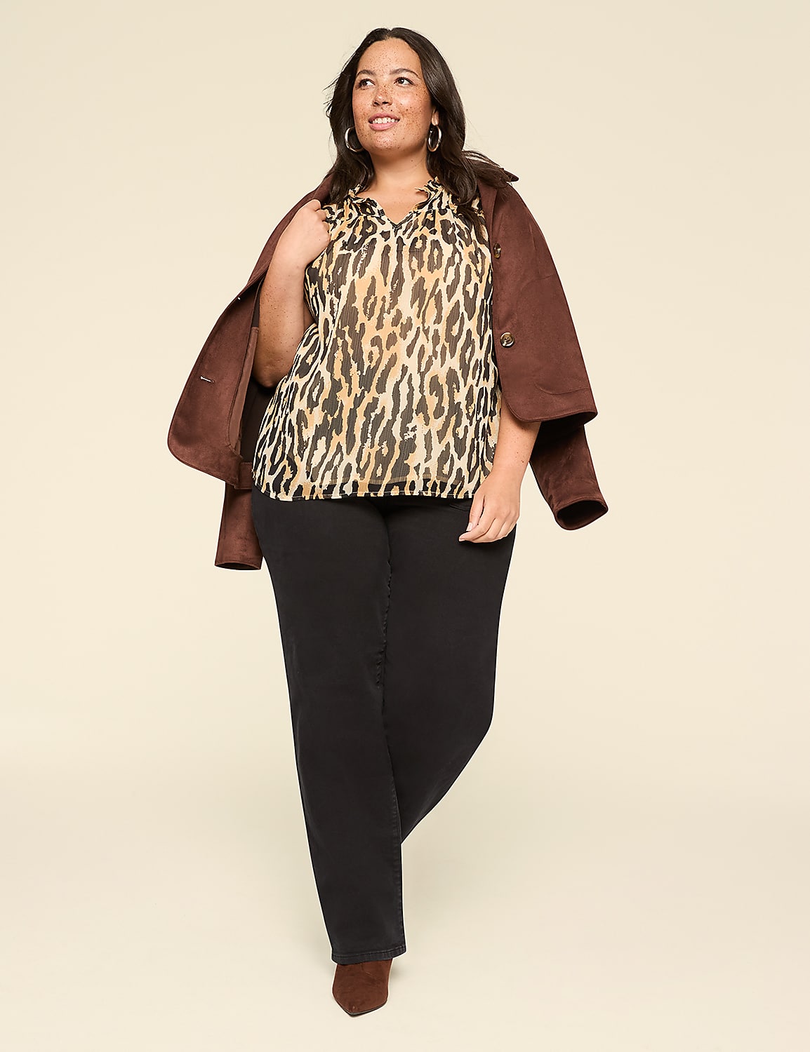 Swing Sleeveless Notch-Neck Ruffle Top Product Image 3