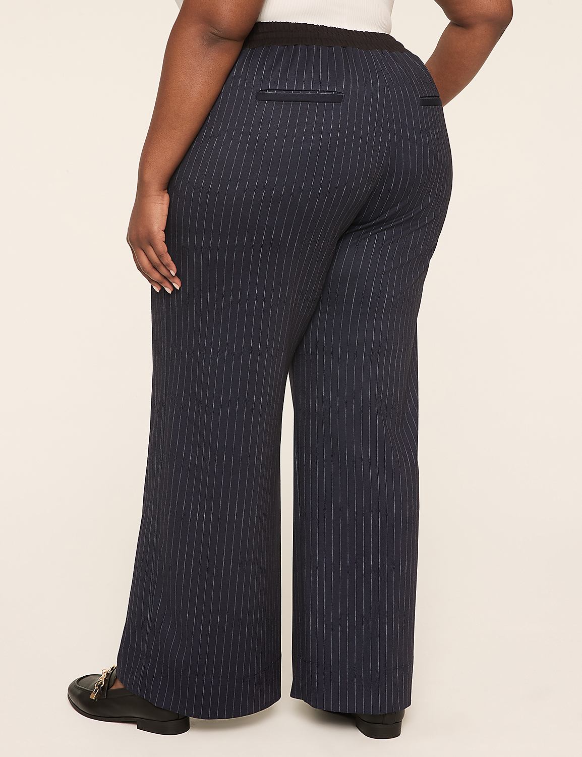 Ponte Pull-On Stripe Wide Leg Pant Product Image 2