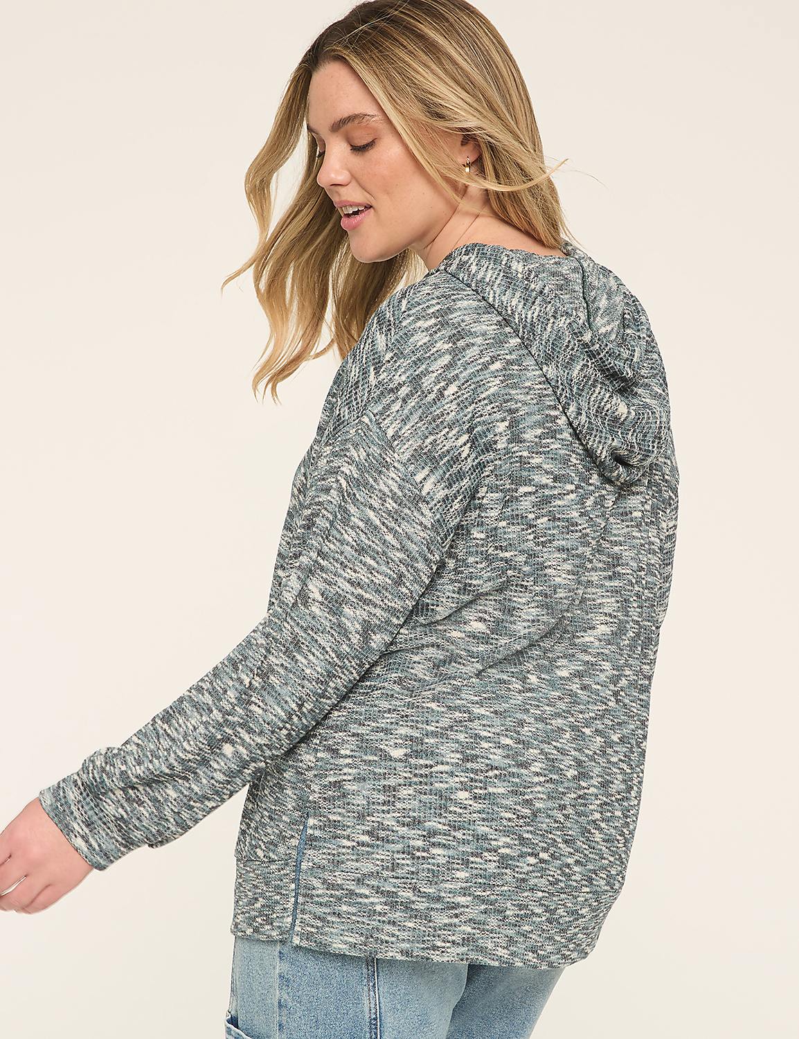 Drop-Shoulder Hoodie Sweatshirt Product Image 2