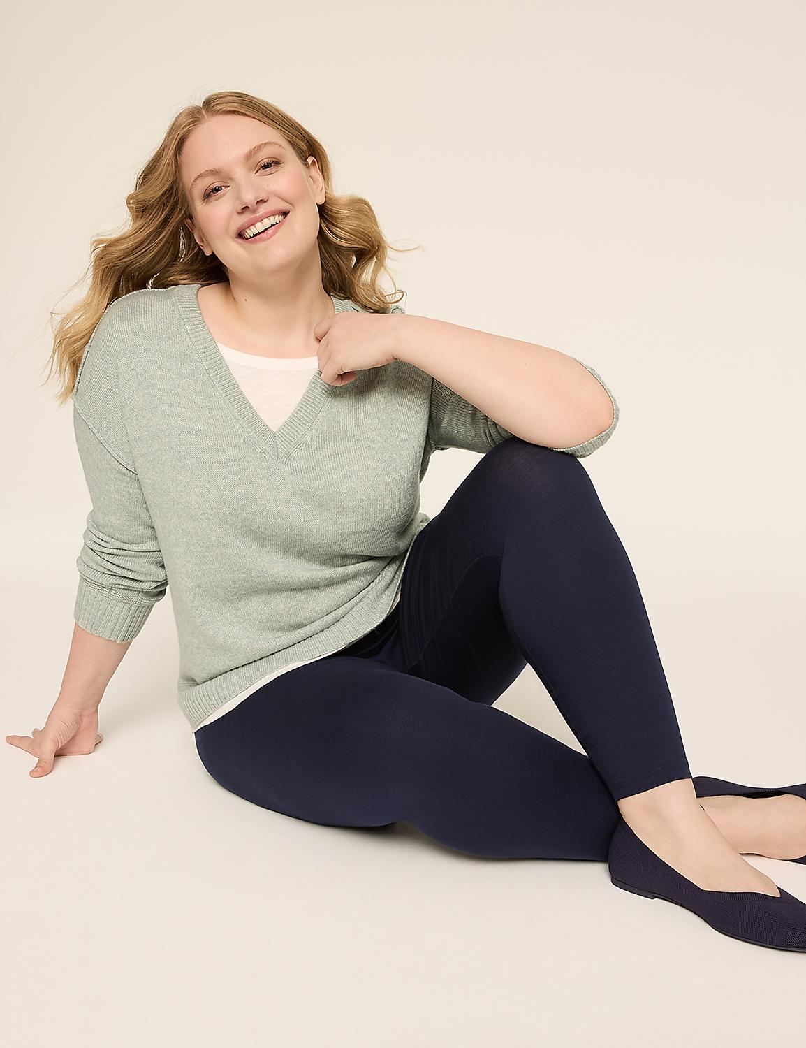 V-Neck Mix-Media Layered Sweater Product Image 4