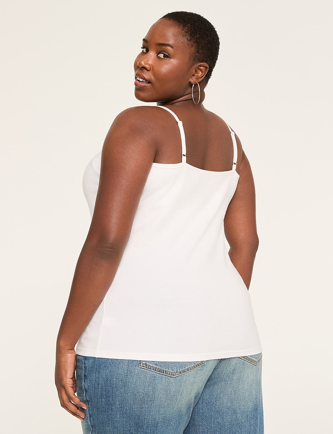 V-Neck Body-Skimming Cami With Shelf Bra Product Image 2
