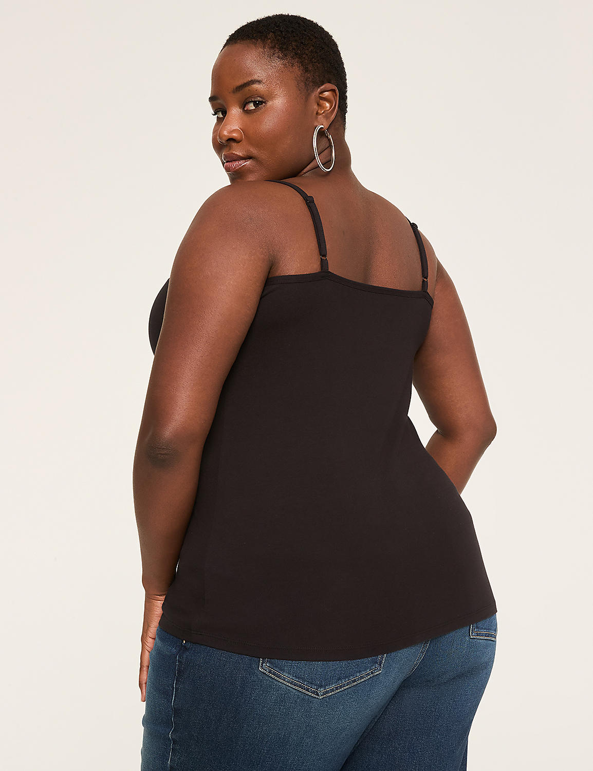 V-Neck Body-Skimming Cami With Shelf Bra Product Image 2