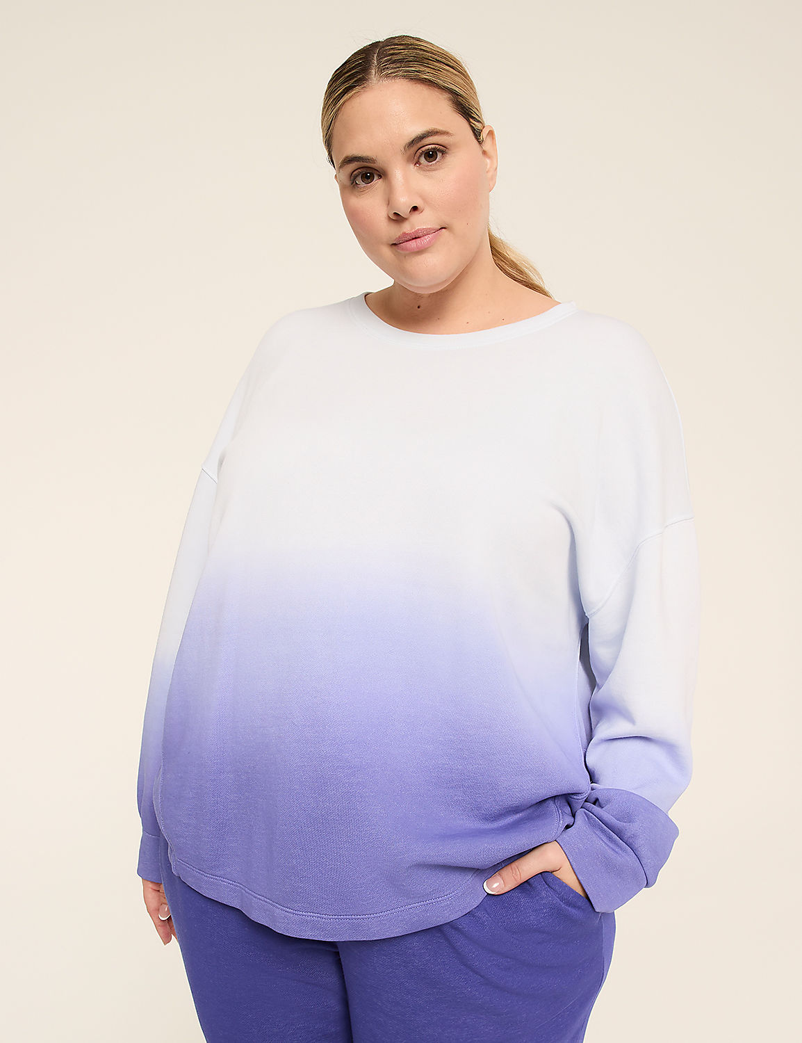 LIVI French Terry Ombre Crew-Neck Sweatshirt Product Image 1