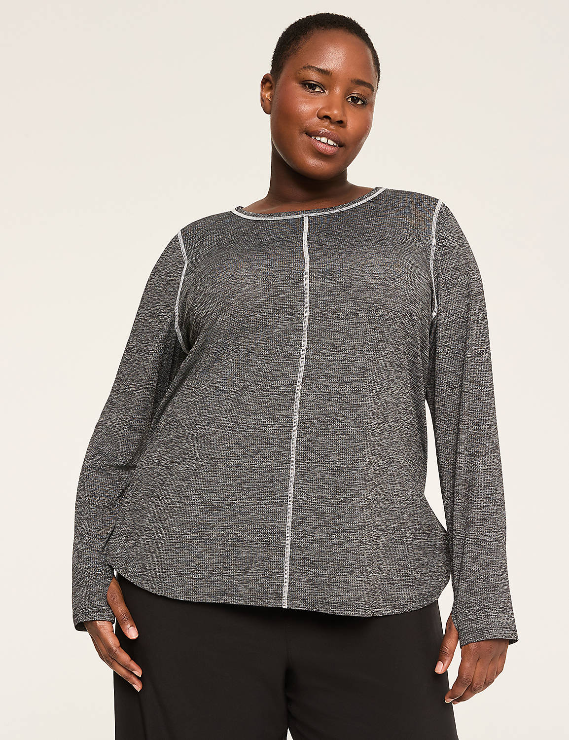 LIVI Wicking Perforated High-Low Hem Top Product Image 1