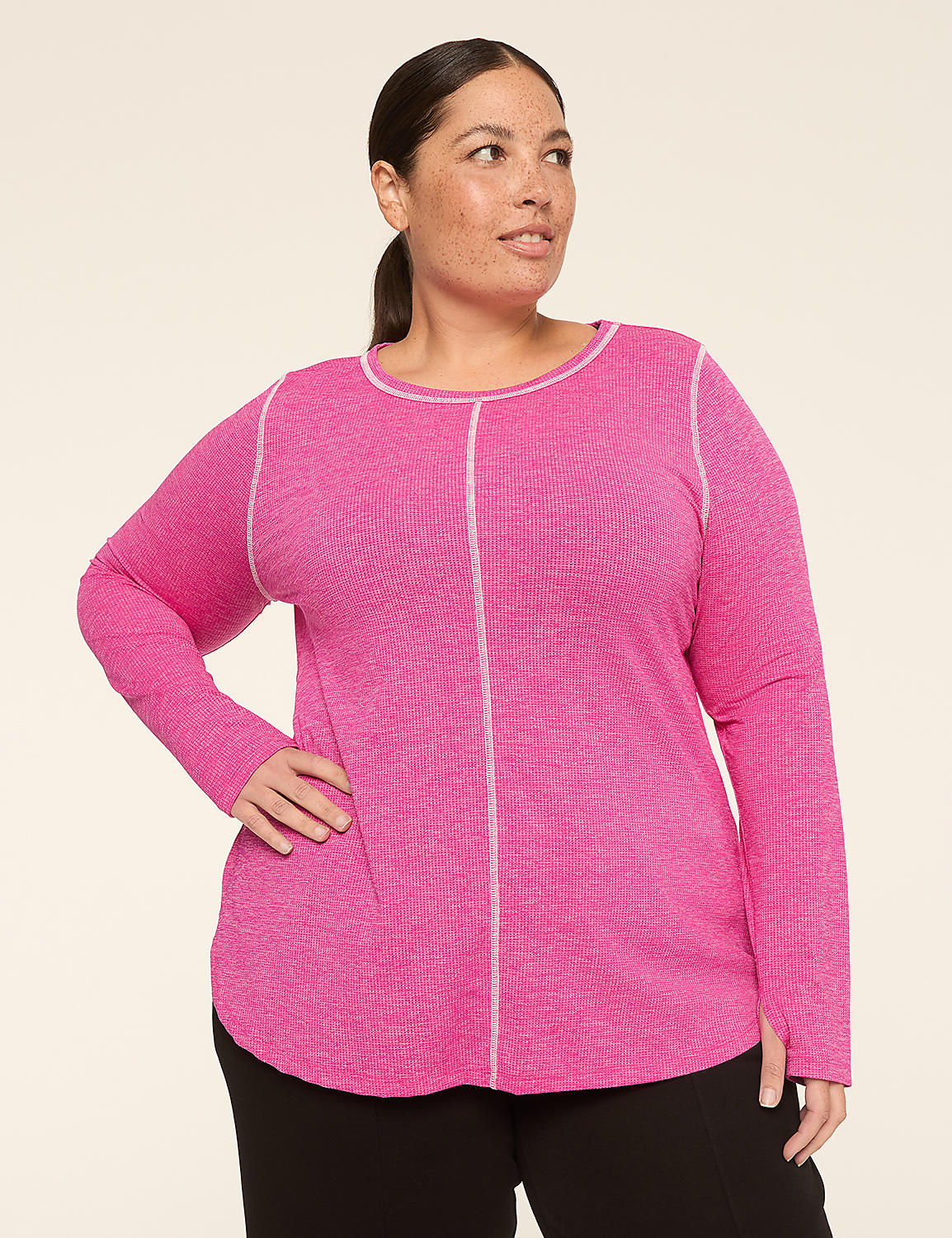 LIVI Wicking Perforated High-Low Hem Top Product Image 1