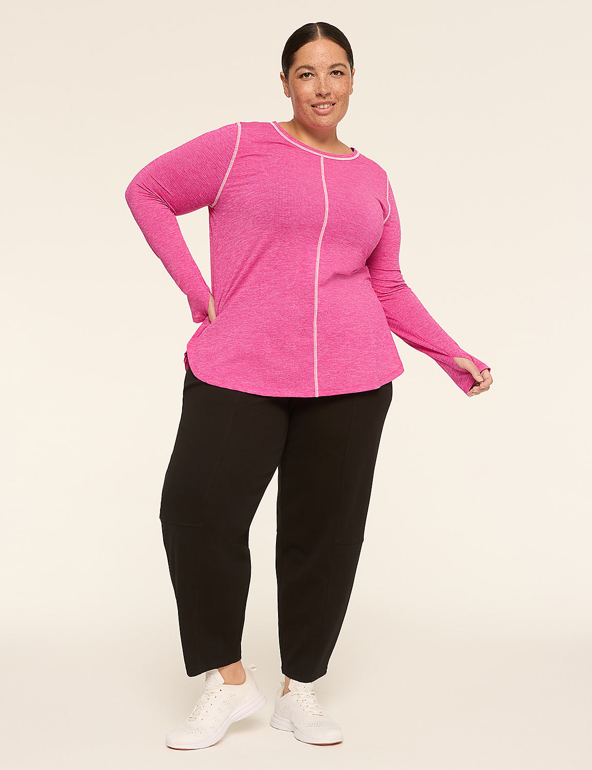 LIVI Wicking Perforated High-Low Hem Top Product Image 3