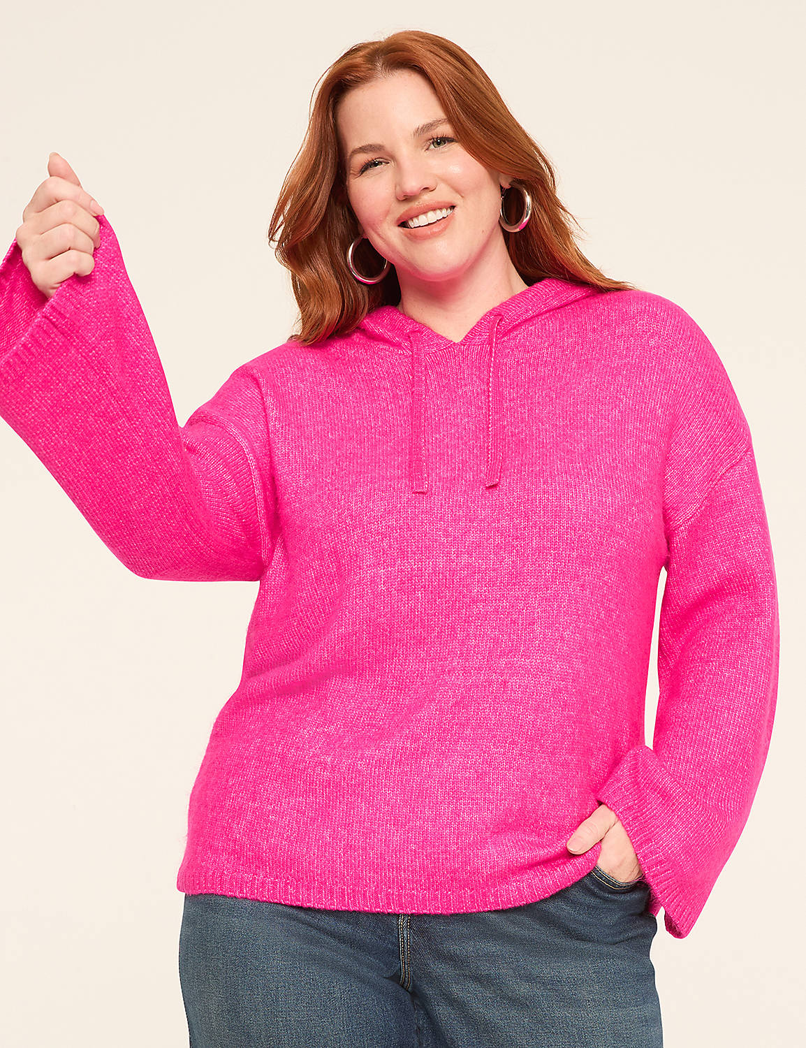 Long-Sleeve Hoodie Sweater Product Image 1