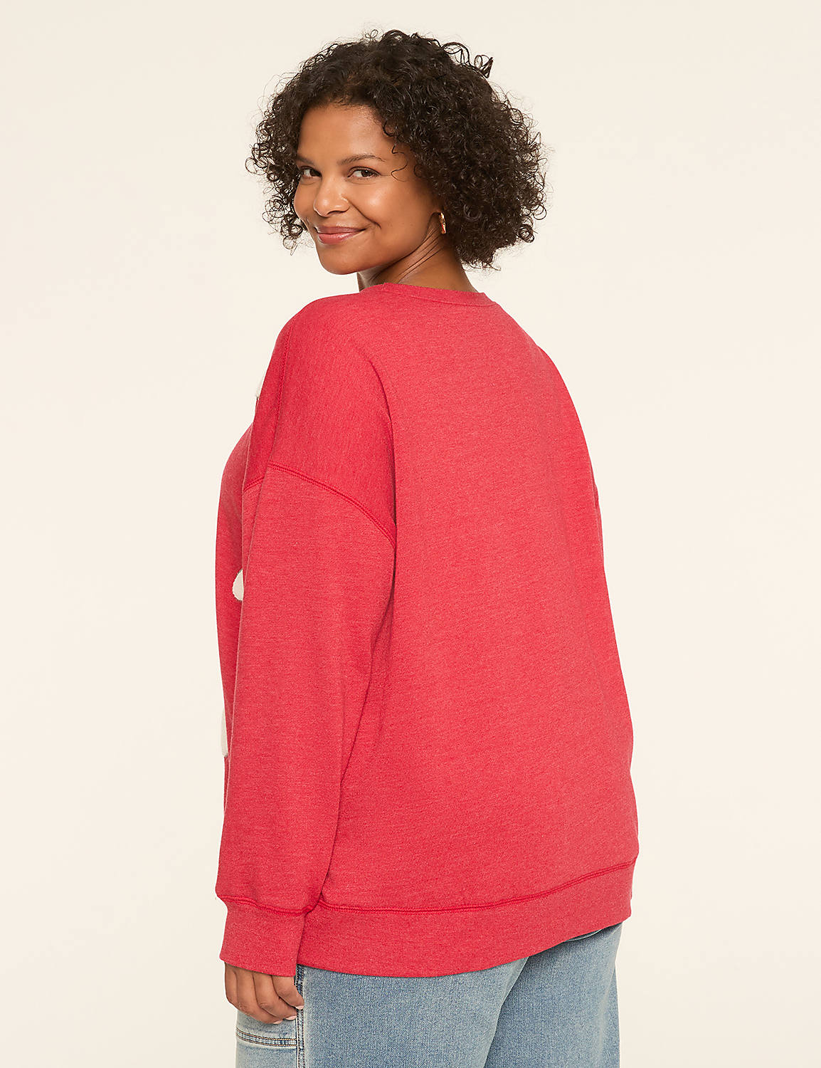 Chenille & Sequin Heart Graphic Sweatshirt | LaneBryant