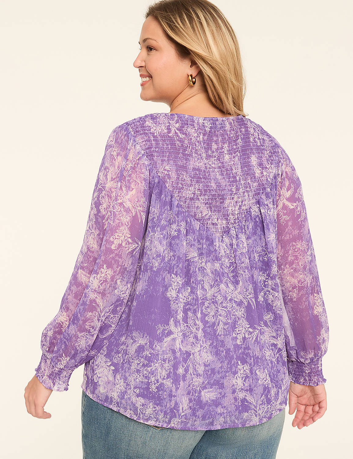 Relaxed Notch-Neck Popover Blouse Product Image 2