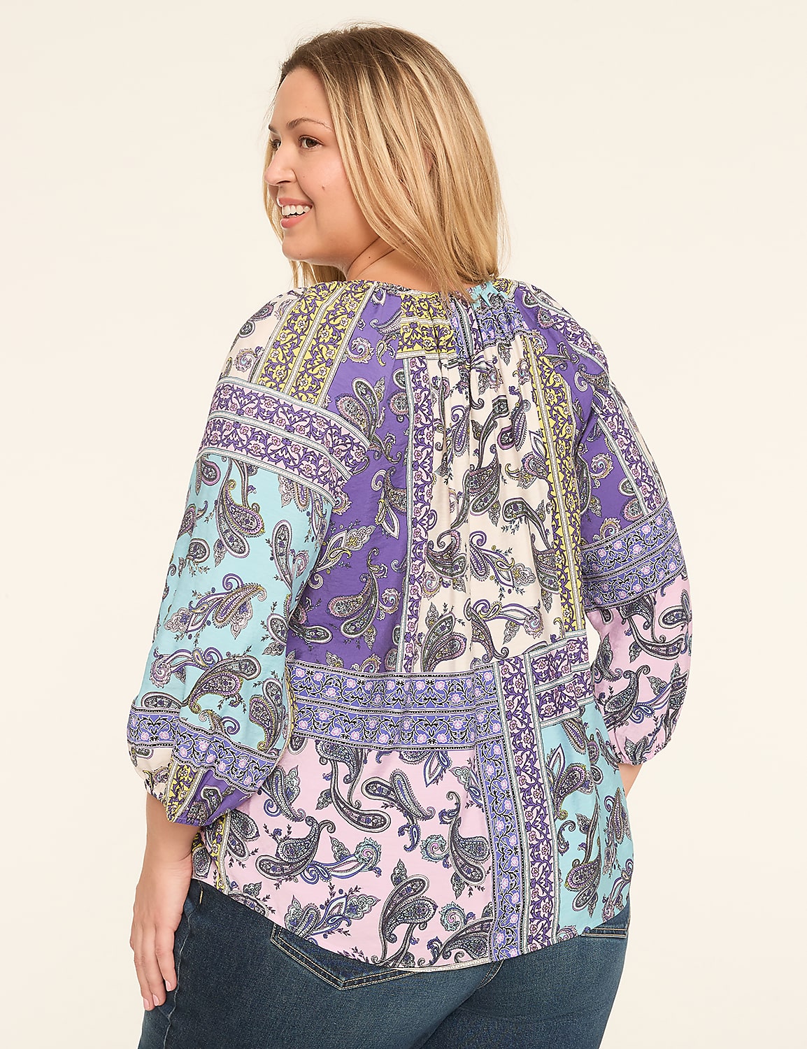 3/4-Sleeve Popover Blouse Product Image 2
