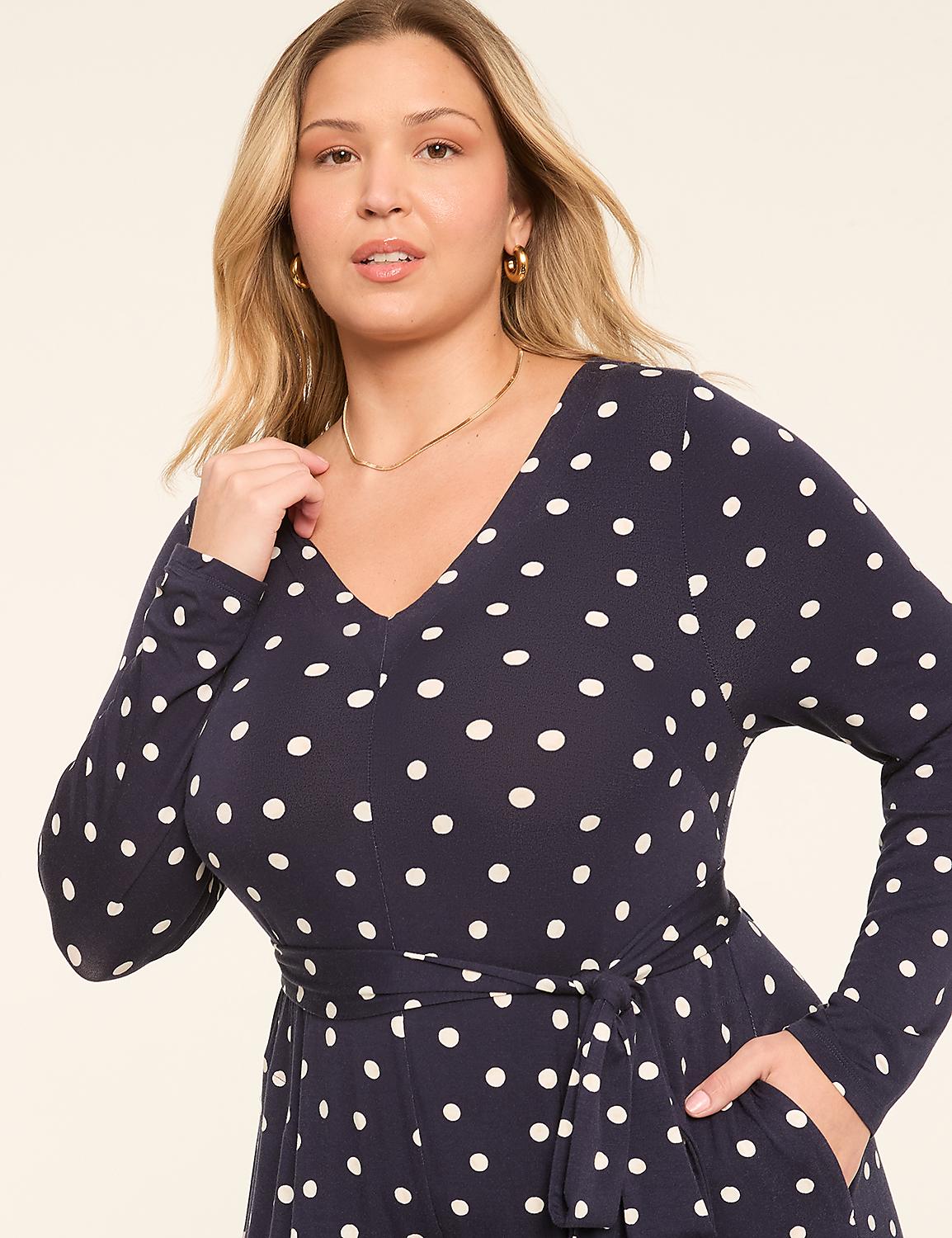 Long-Sleeve Wide Leg Jersey Jumpsuit Product Image 3
