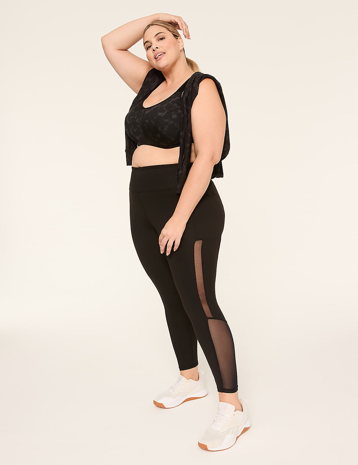 LIVI Soft High-Rise Mesh-Detail 7/8 Legging Product Image 3