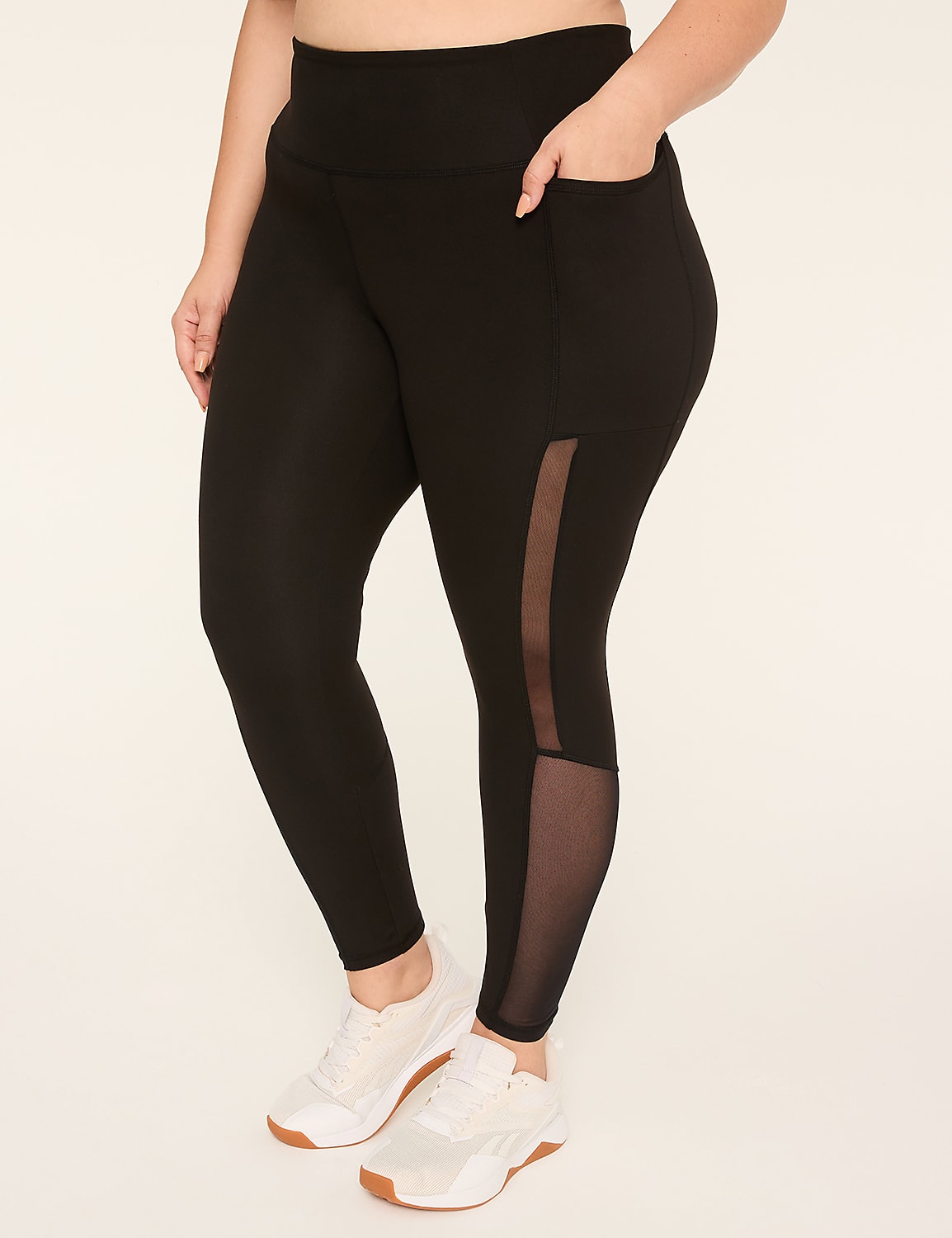 LIVI Soft High-Rise Mesh-Detail 7/8 Legging Product Image 1