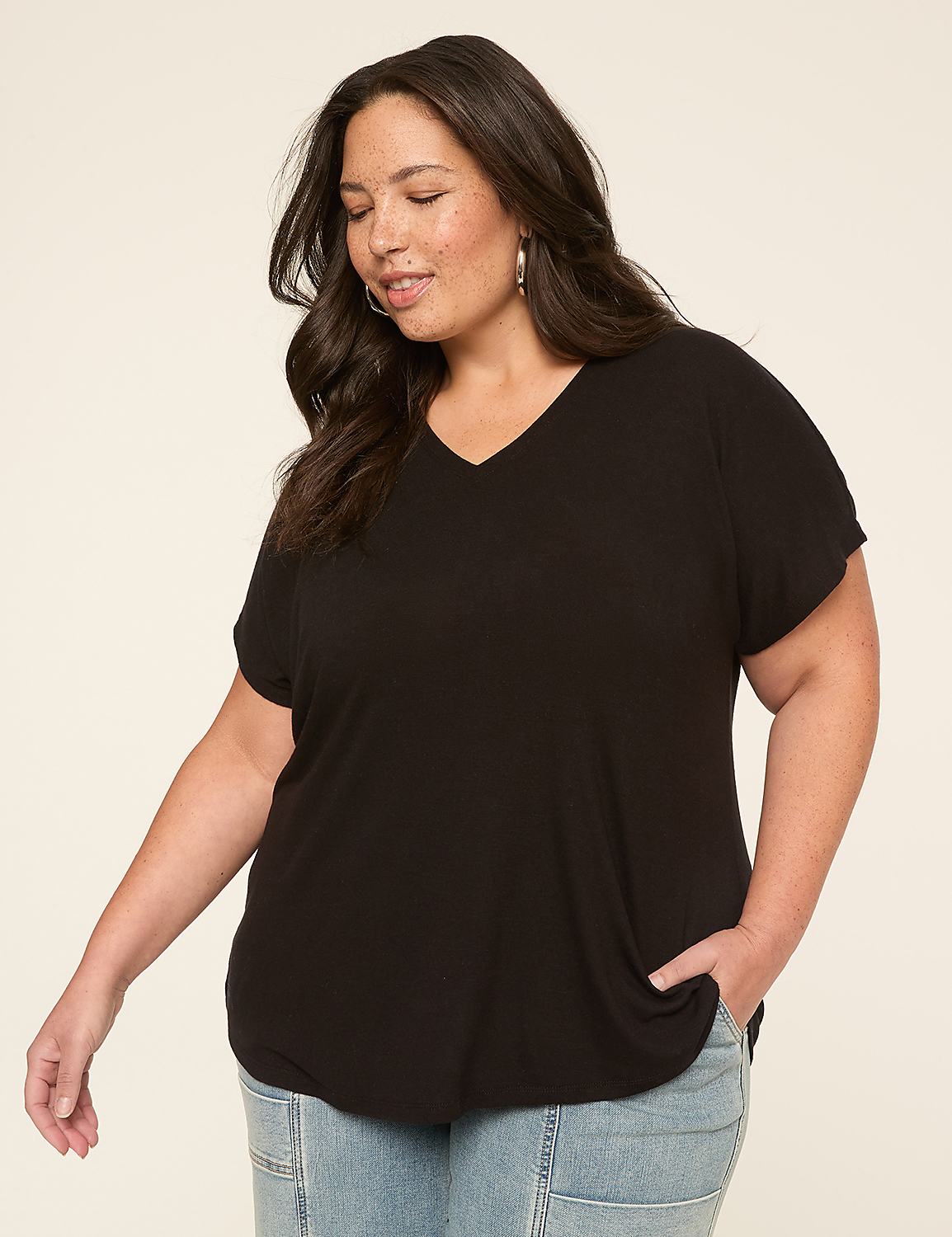 EveryWear Brushed V-Neck Tee Product Image 1