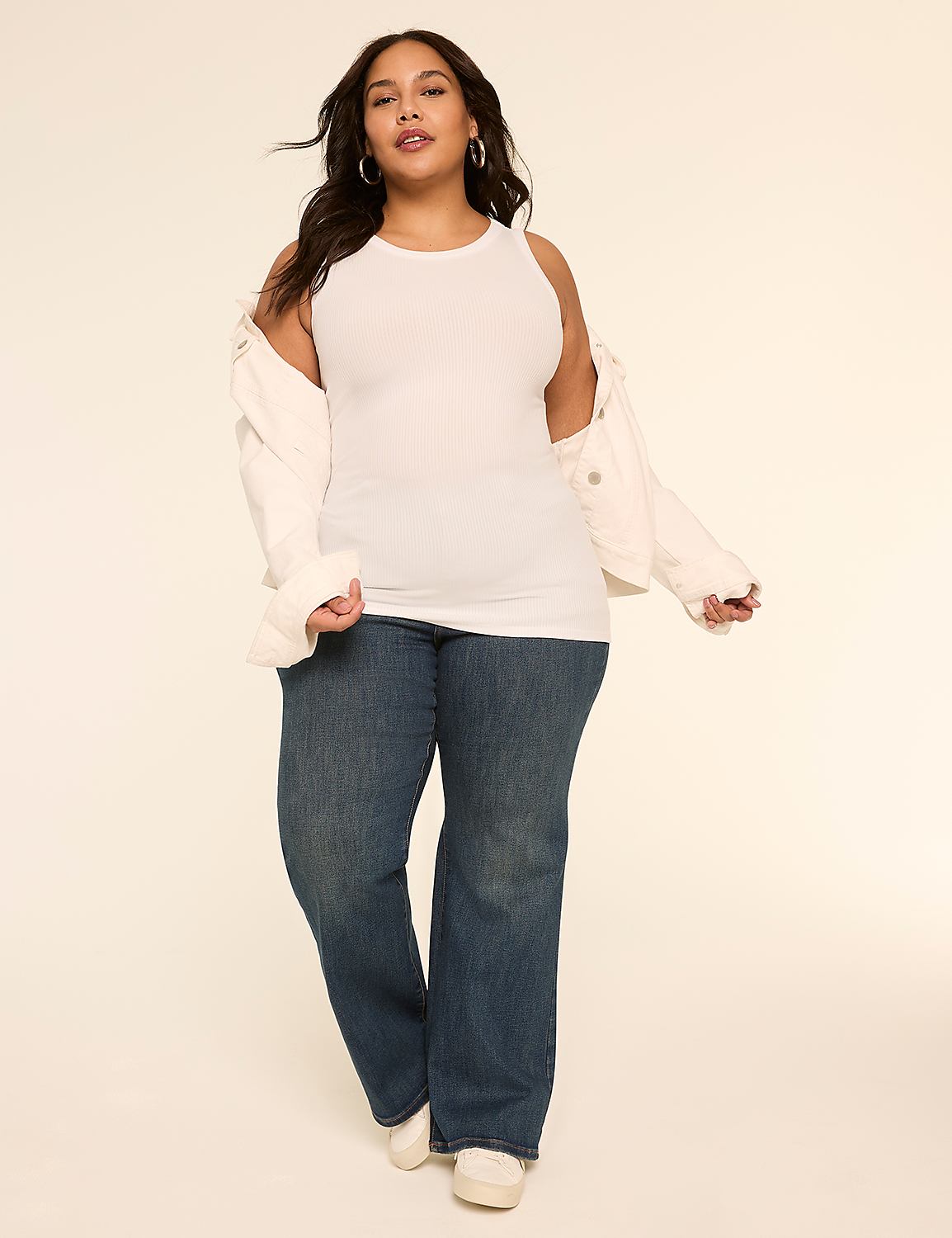 High-Neck Rib Tank Product Image 3