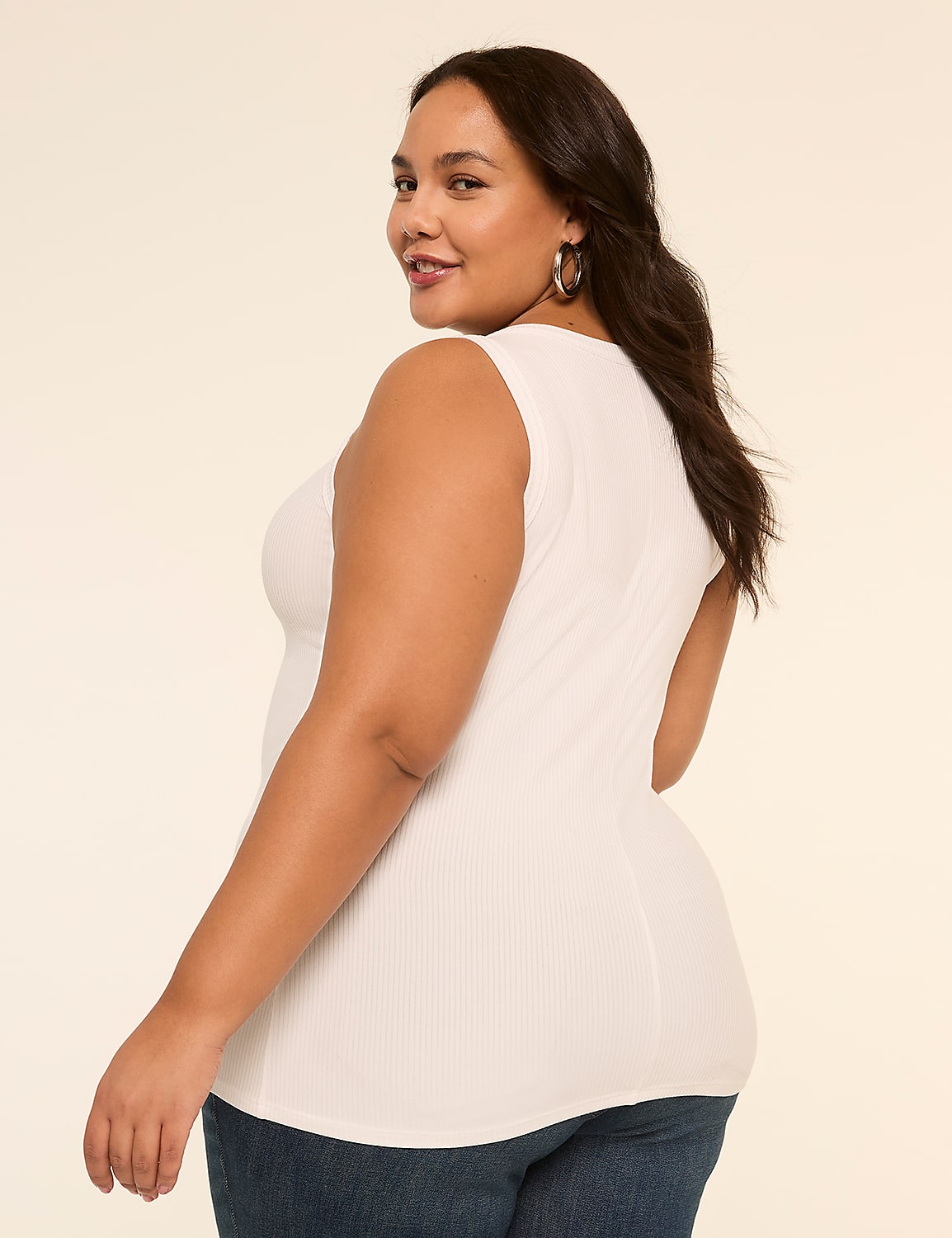 High-Neck Rib Tank Product Image 2