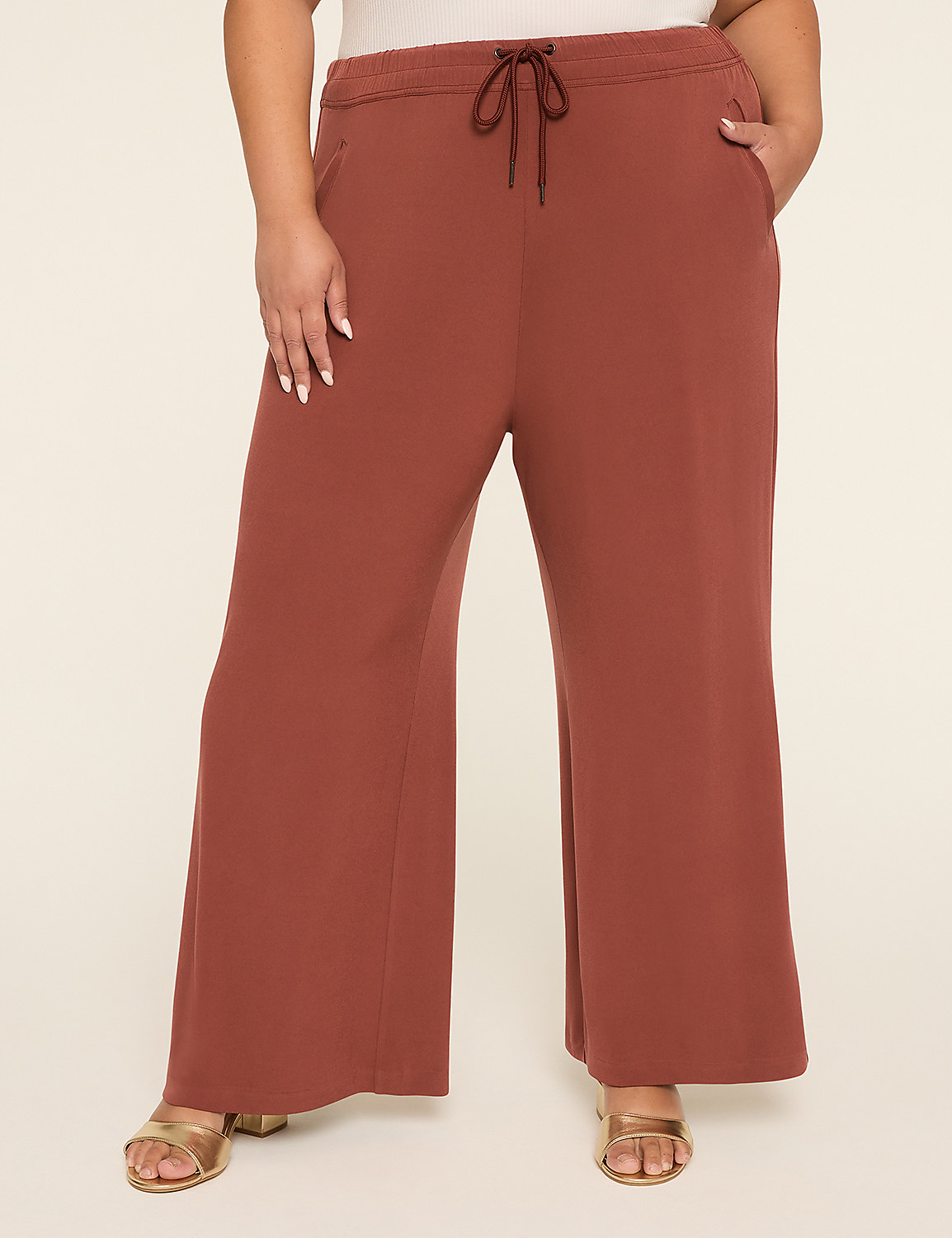 Matte Jersey Pull-On Wide Leg Pant Product Image 1