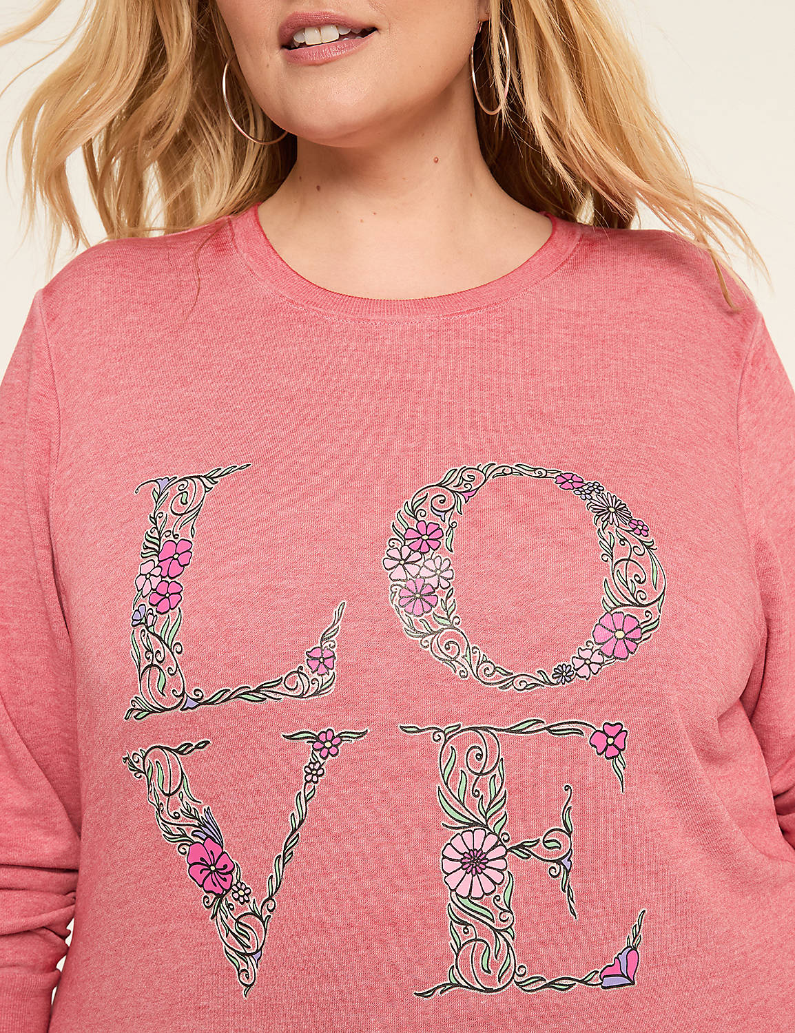 Flower Love Crew-Neck Sweatshirt Product Image 4