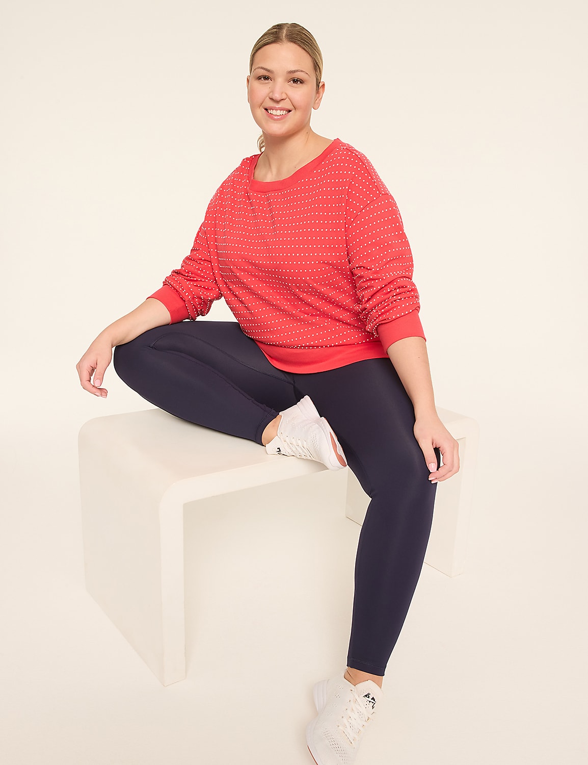 LIVI Long Sleeve Boatneck French Terry Top Product Image 3