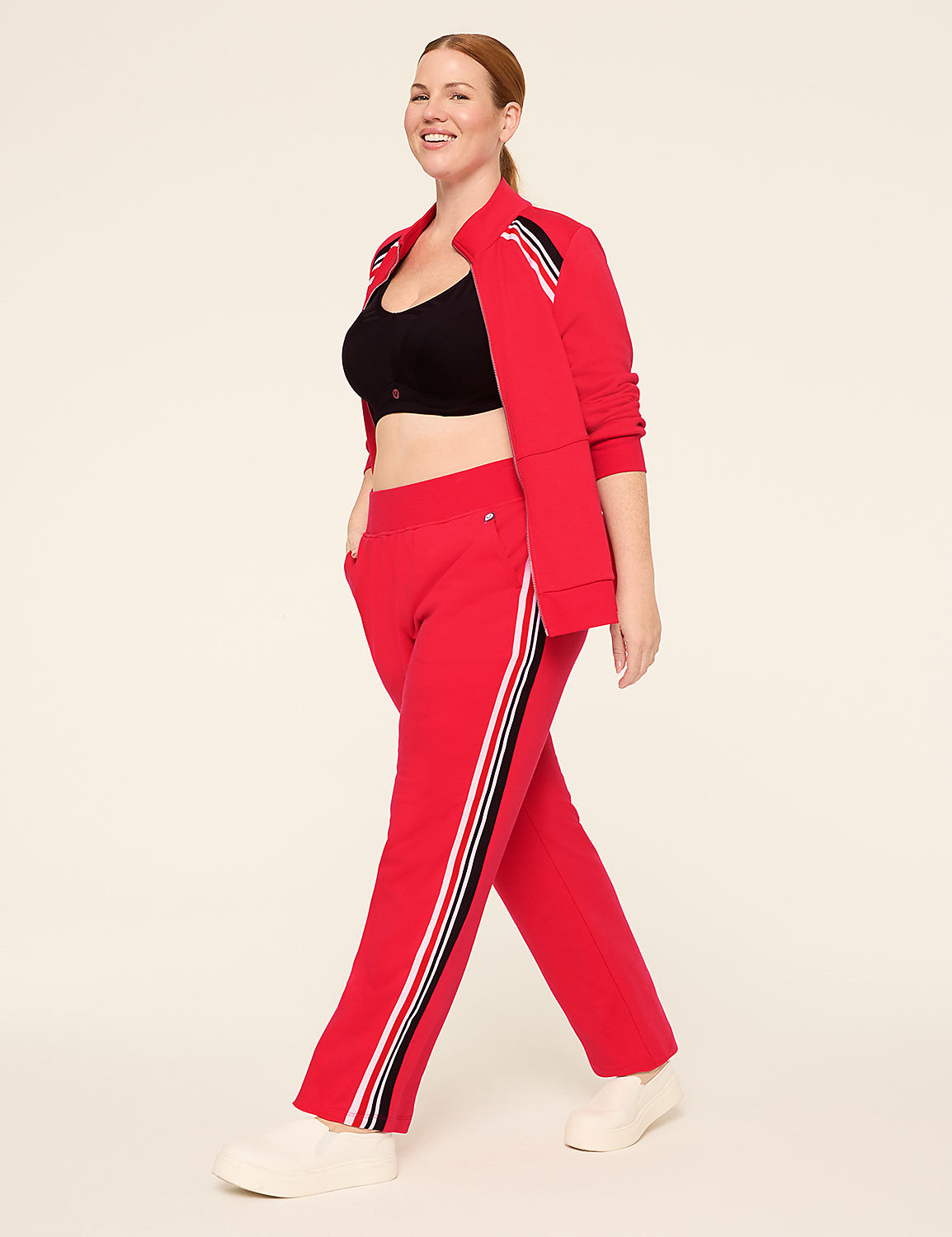 LIVI Mid Rise French Terry Classic Full Length Straight Leg Pant Product Image 3