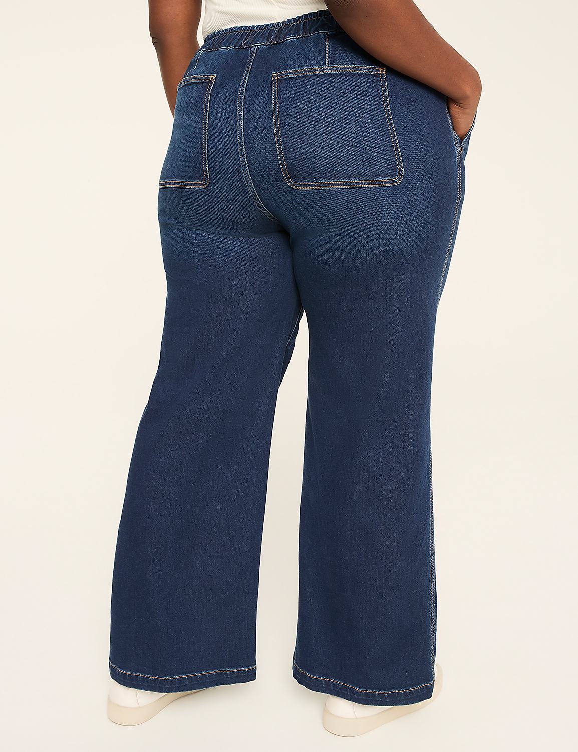 Cloud Knit Pull-On High-Rise Wide Leg Jean Product Image 2