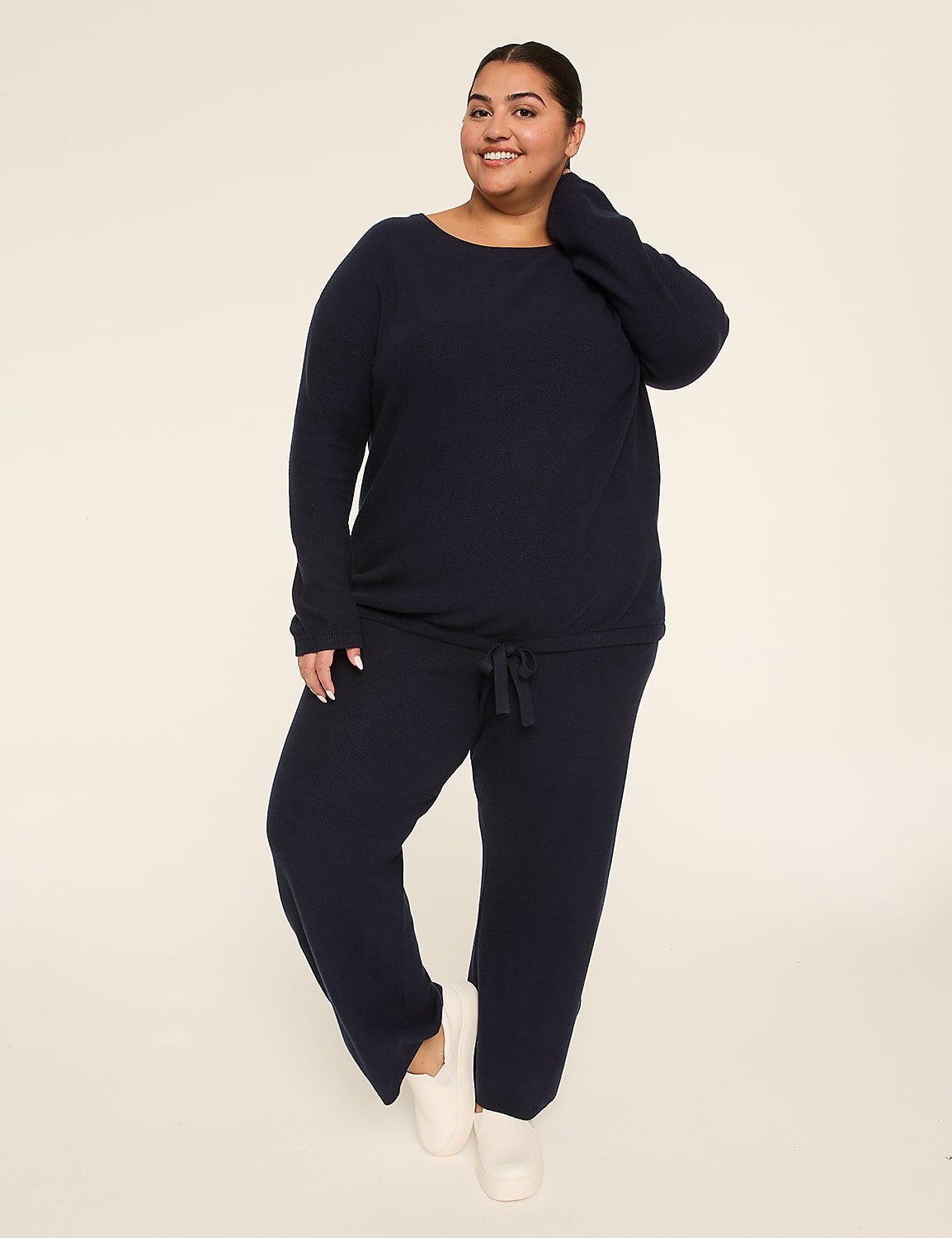 LIVI Boatneck Tie Hem Sweater Product Image 3