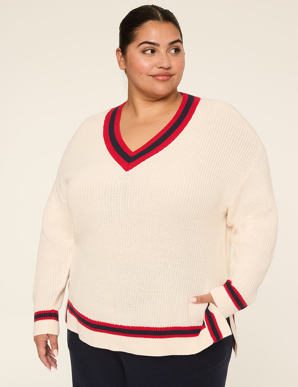 LIVI Long-Sleeve V-Neck Sweater Product Image 1