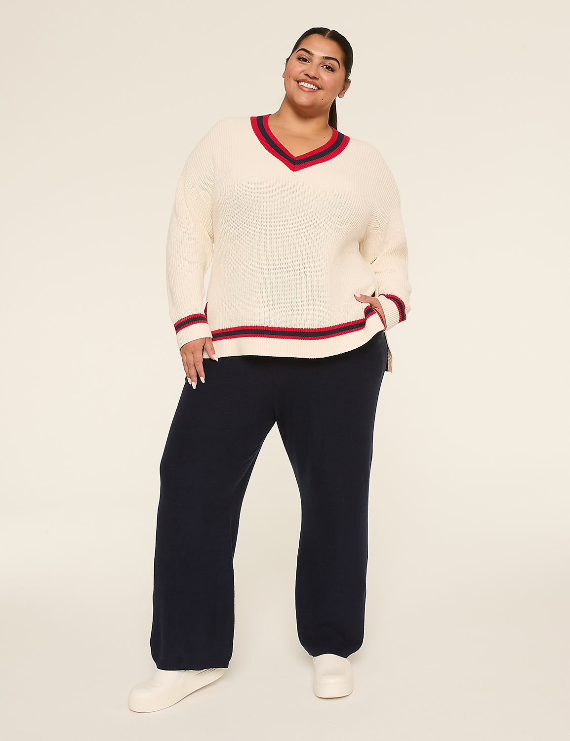 LIVI Long-Sleeve V-Neck Sweater Product Image 3
