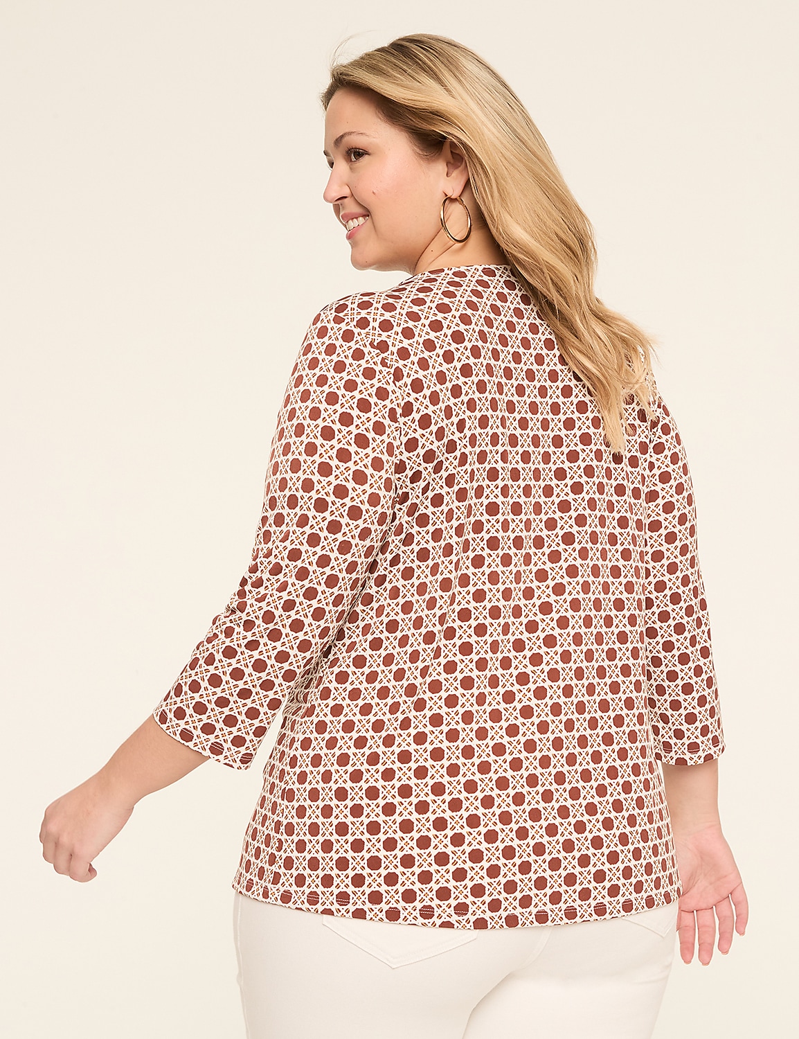 Swing 3/4-Sleeve Pleat-Front Top Product Image 2