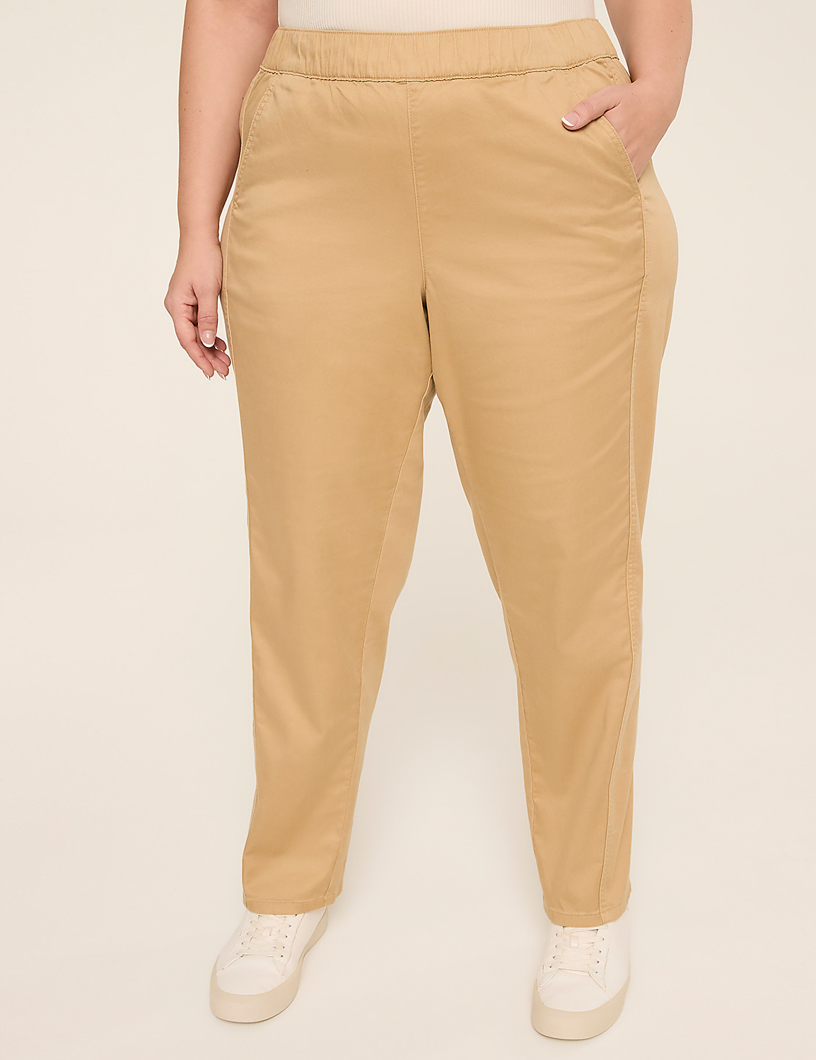 Pull-On Sateen Chino Ankle Pant Product Image 1