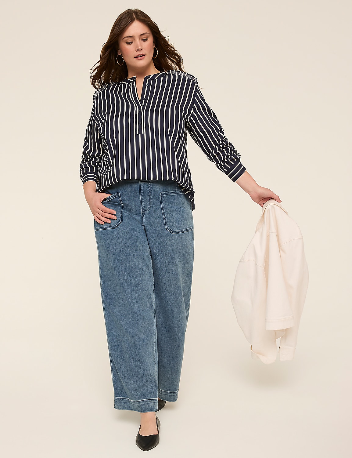 Long-Sleeve Button-Front Shirt Product Image 3