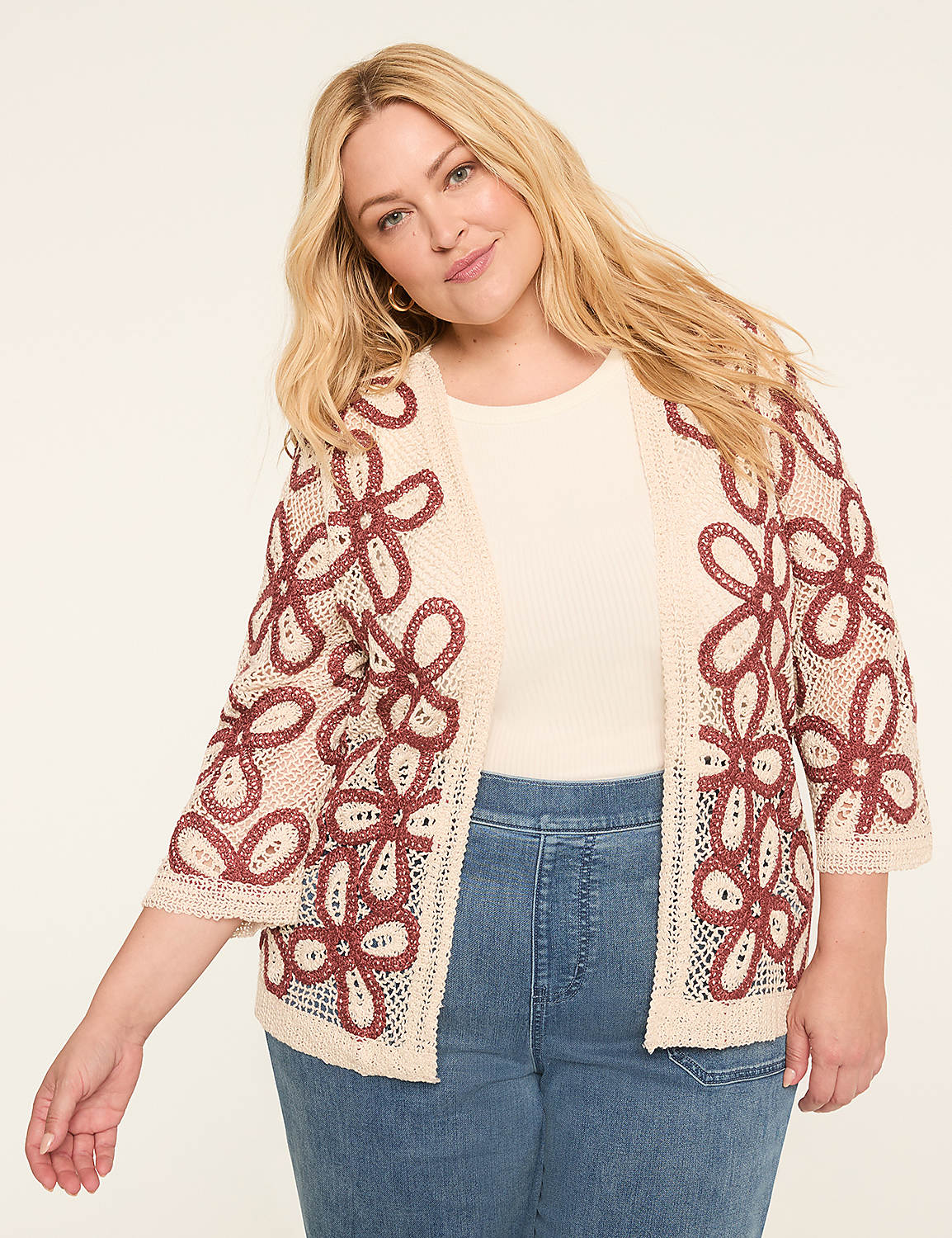 Open-Front Crochet Overpiece Product Image 1