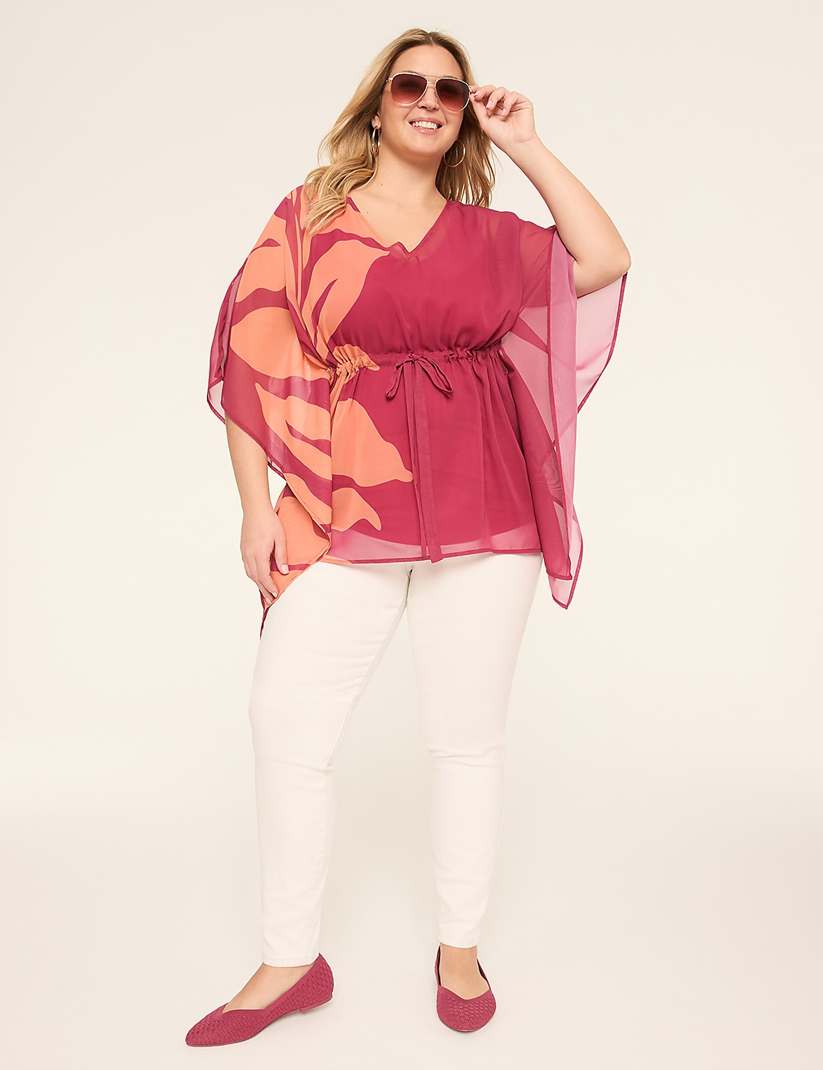 V-Neck Kimono Top Product Image 3