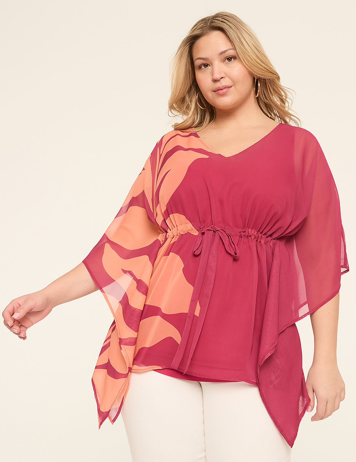 V-Neck Kimono Top Product Image 1