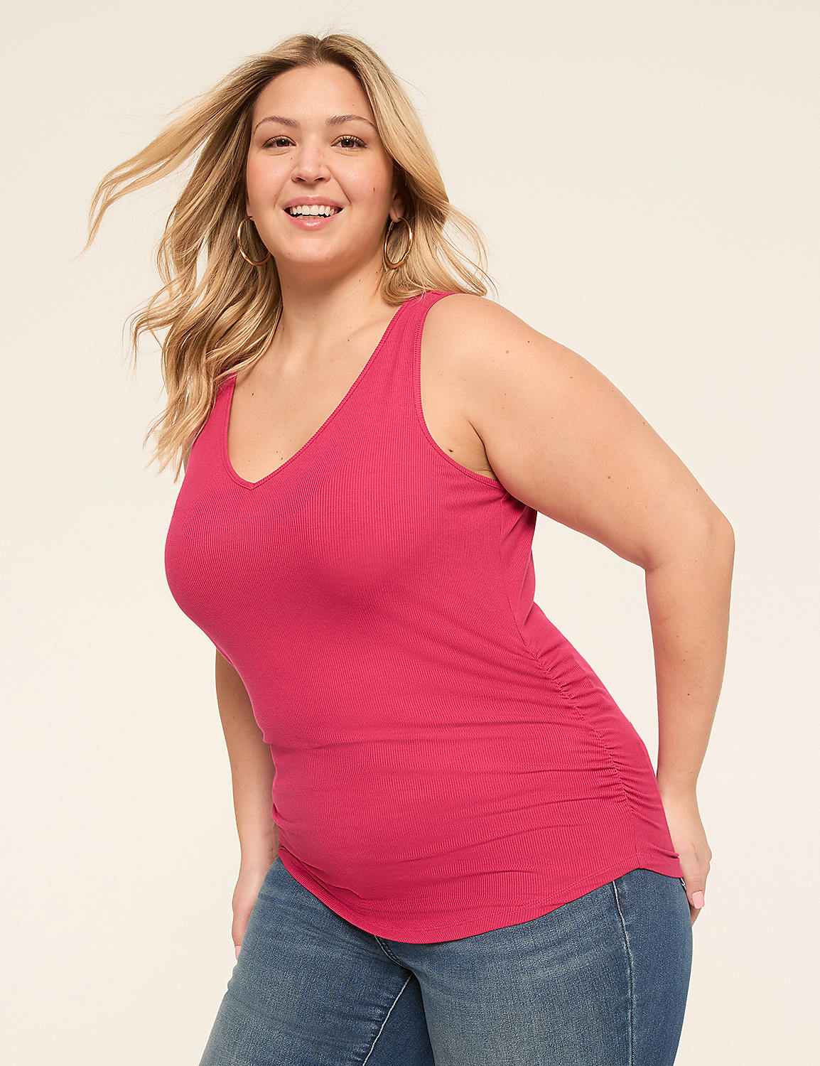 Sleeveless Side-Ruched Tank Product Image 1