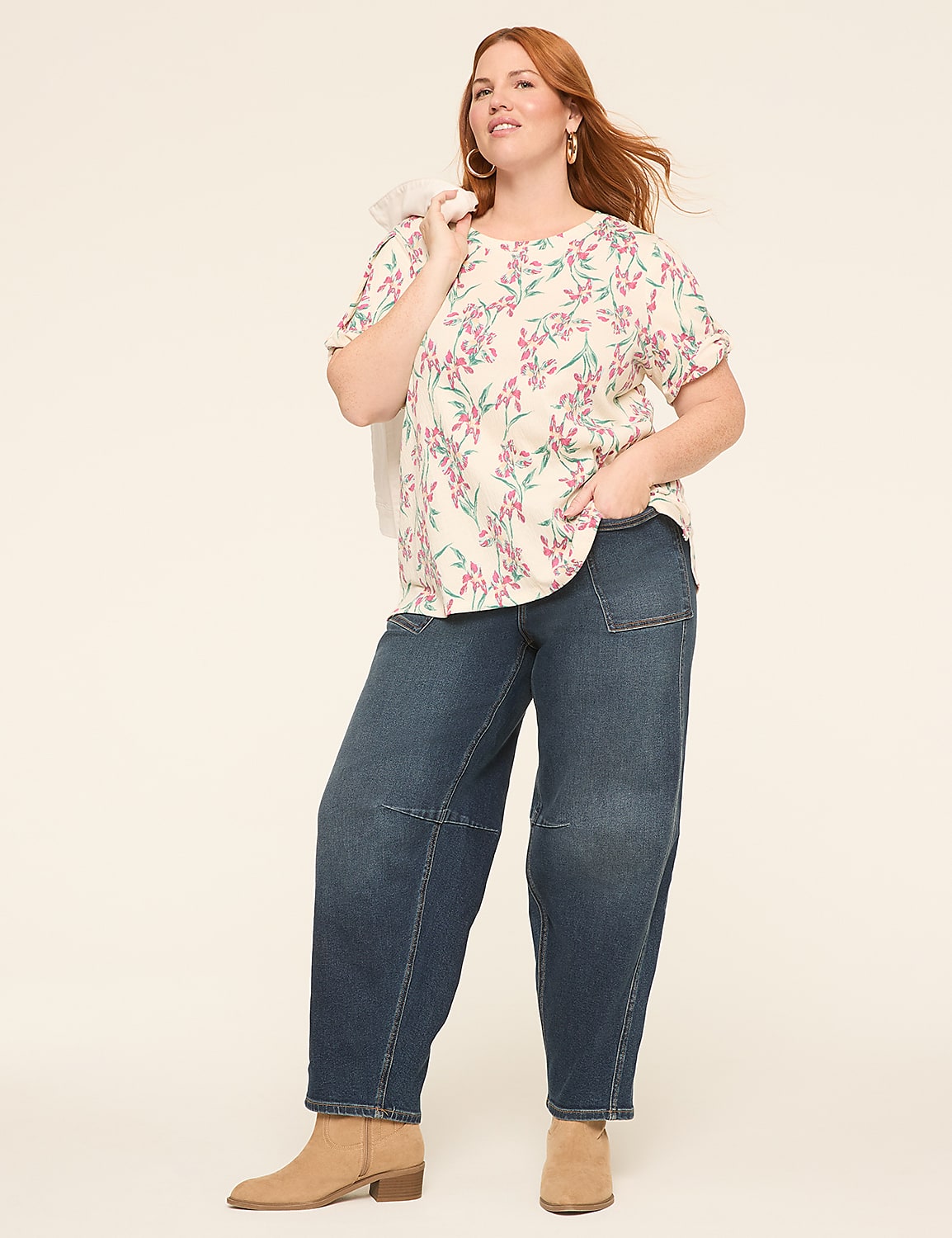 Short-Sleeve Twist Knot Crew-Neck Tee Product Image 3
