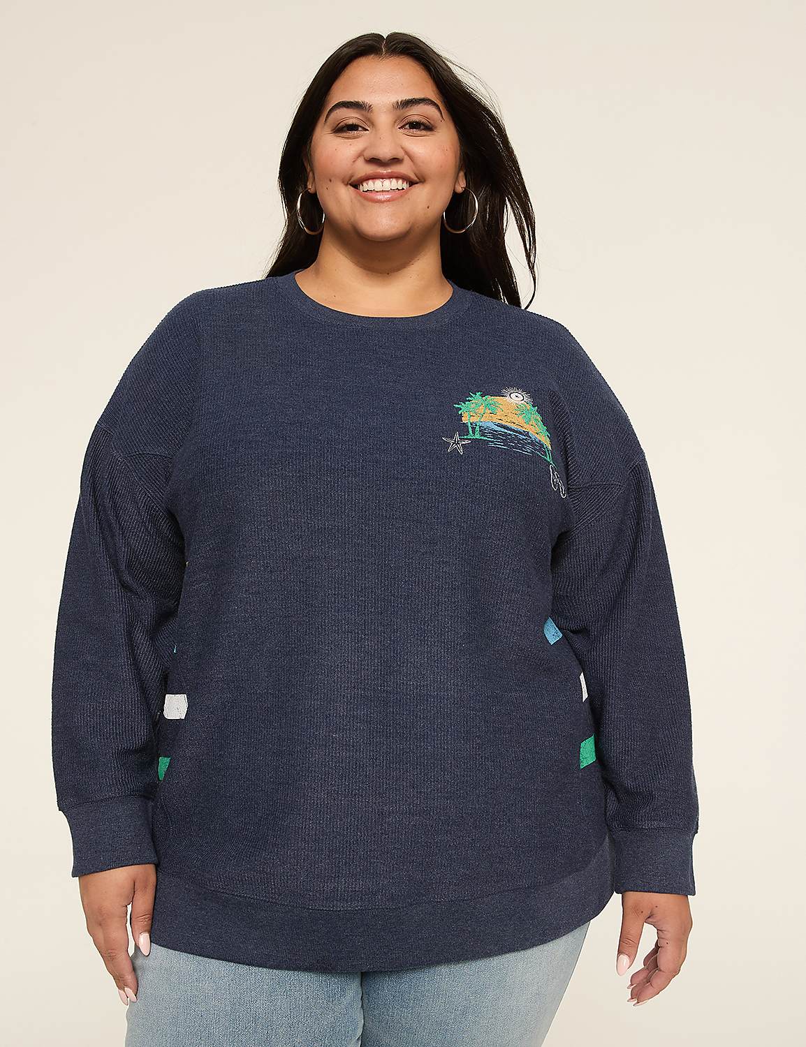 Palm Trees Graphic Sweatshirt Product Image 1