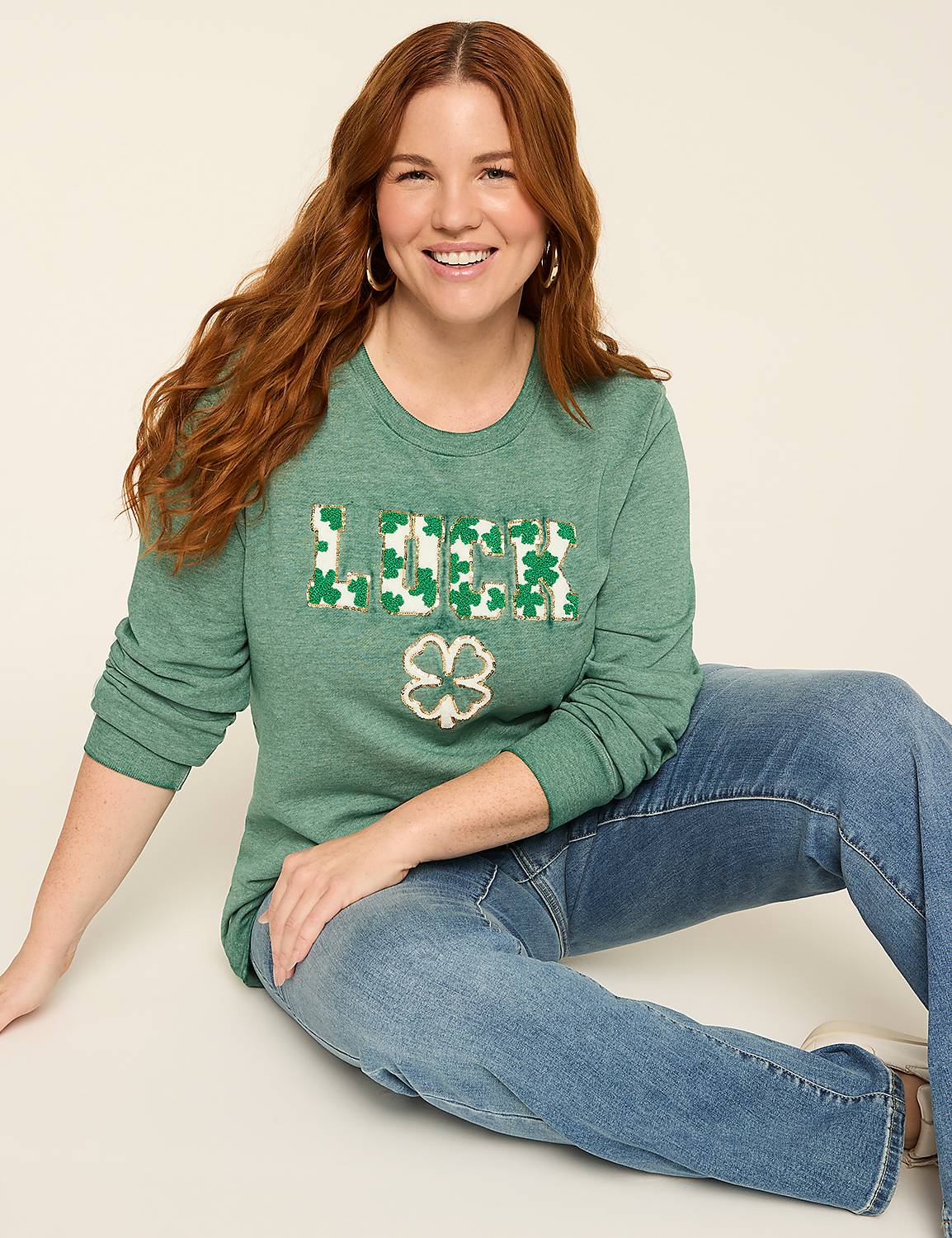 Luck Crew-Neck Sweatshirt Product Image 3