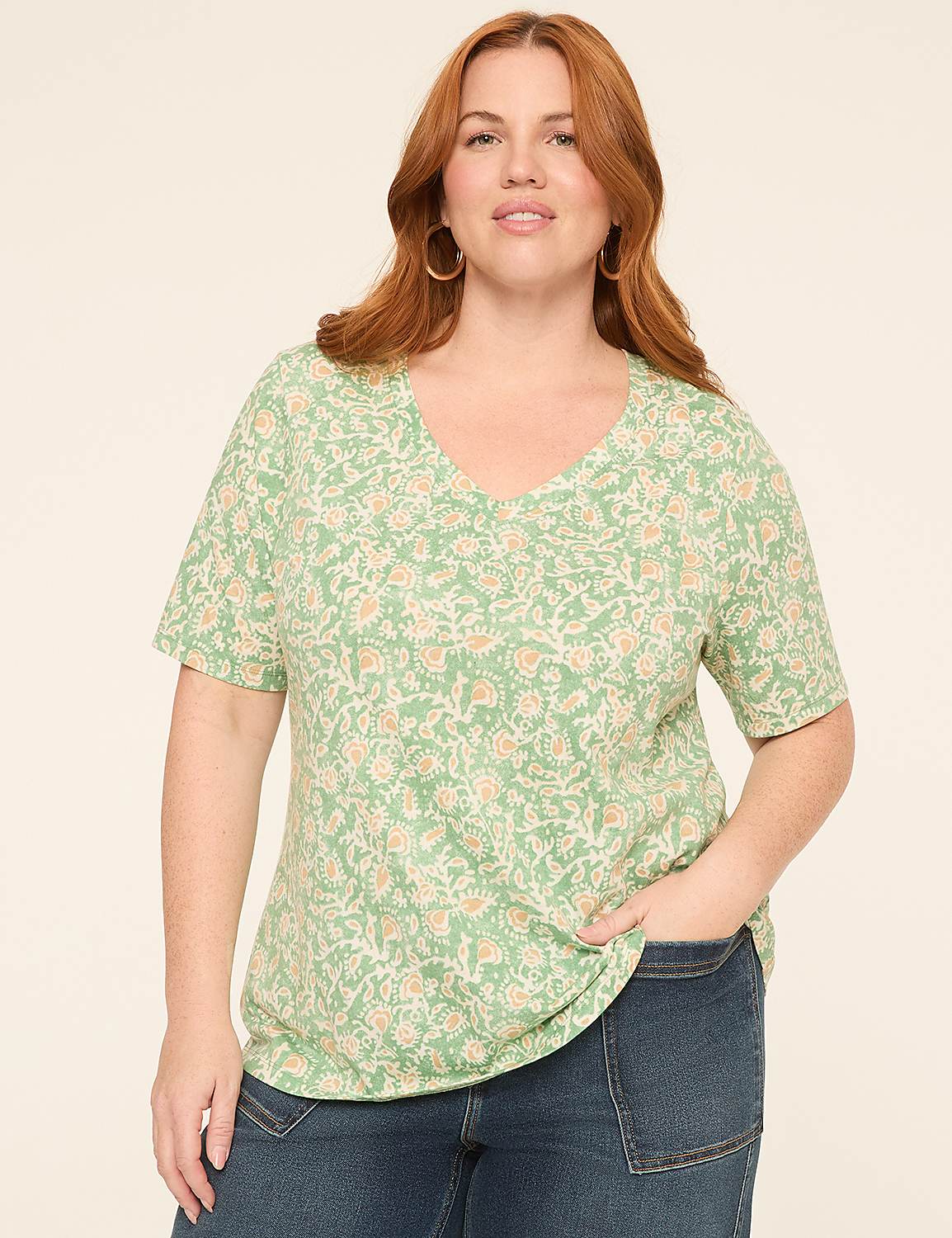 Perfect Sleeve V-Neck Tee Product Image 1
