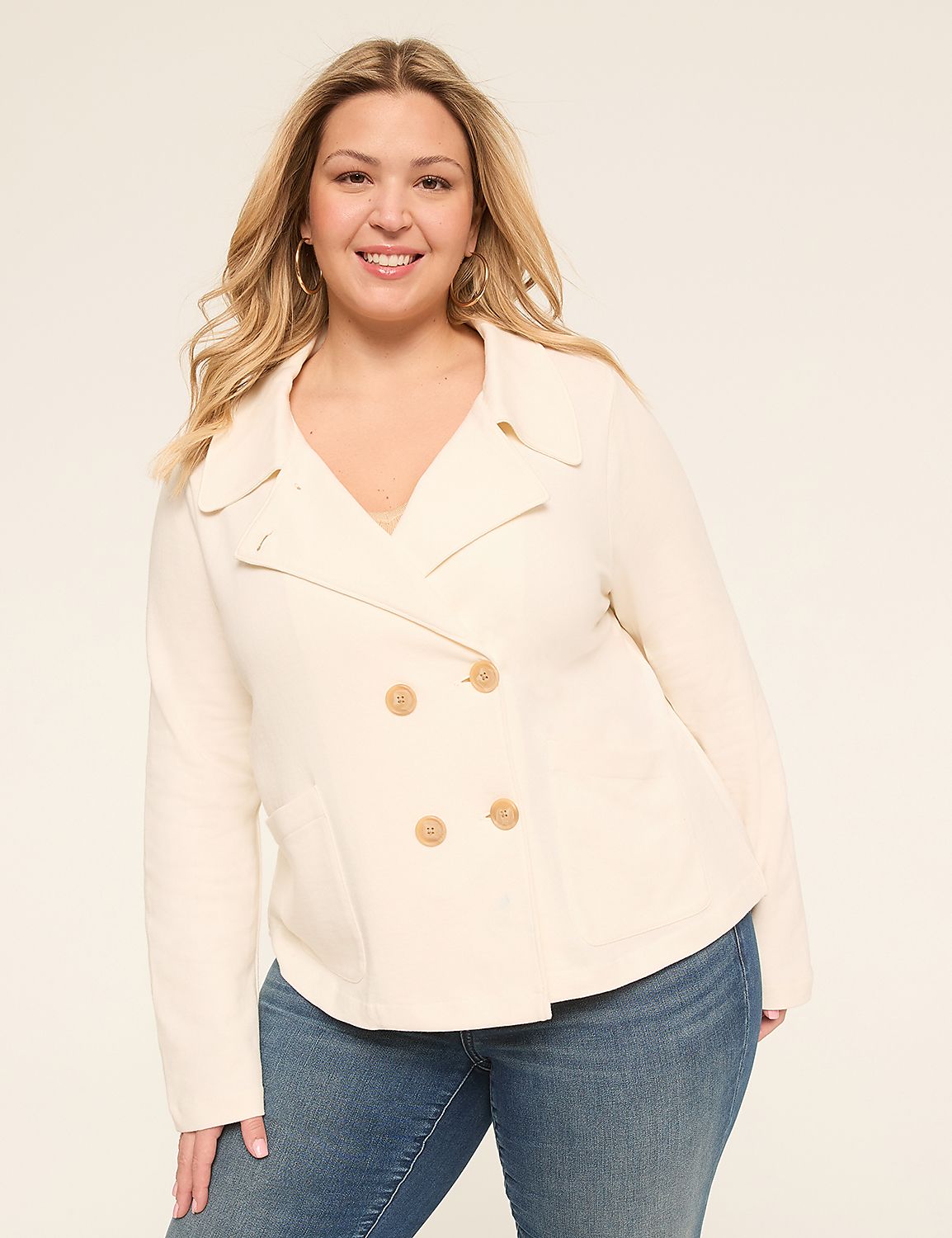 French Terry Double-Breasted Jacket Product Image 1