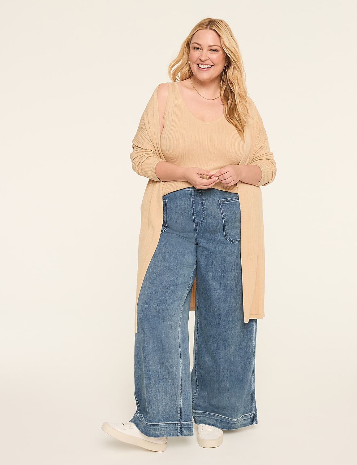Cloud Knit Pull-On High-Rise Wide Leg Jean Product Image 3