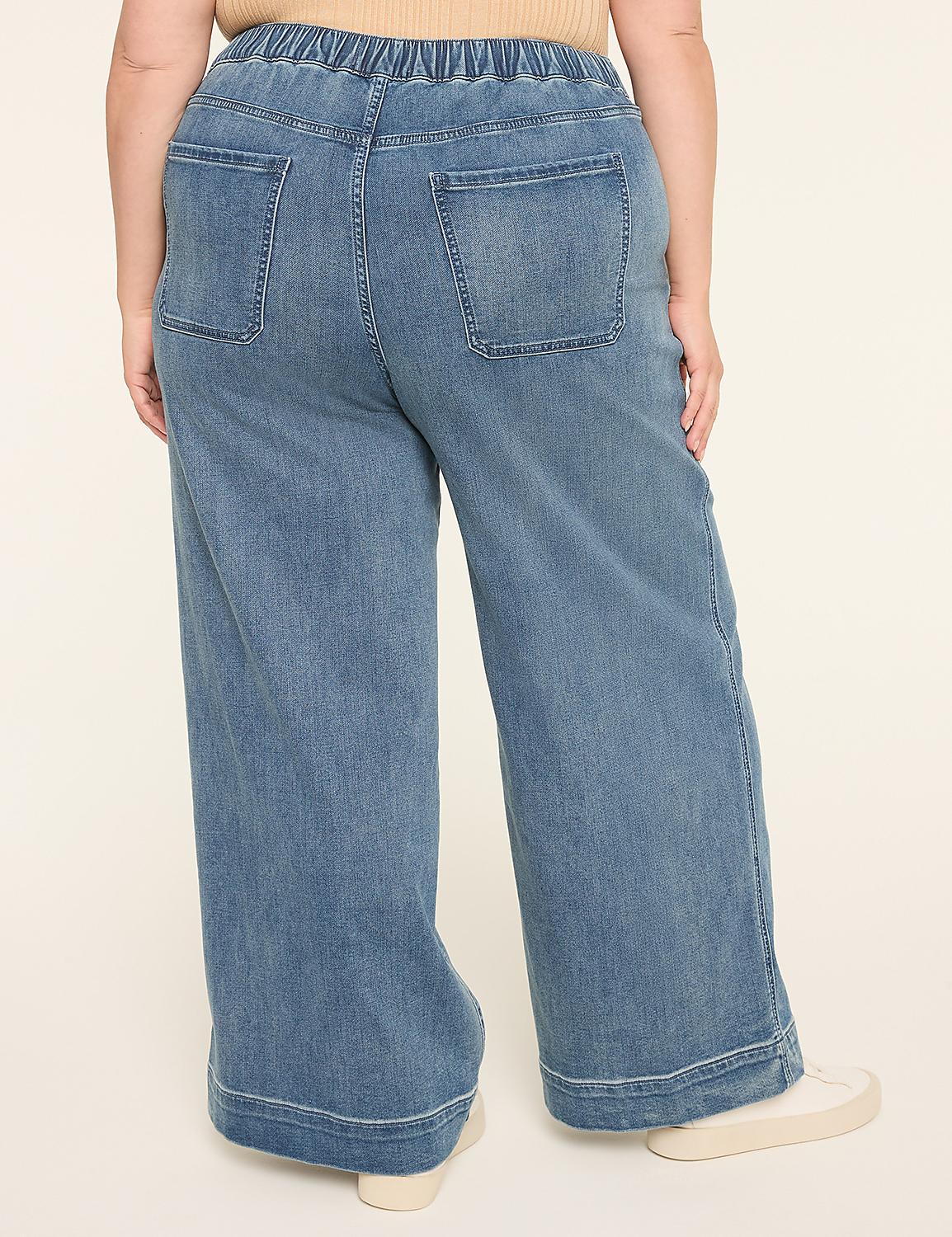 Cloud Knit Pull-On High-Rise Wide Leg Jean Product Image 2