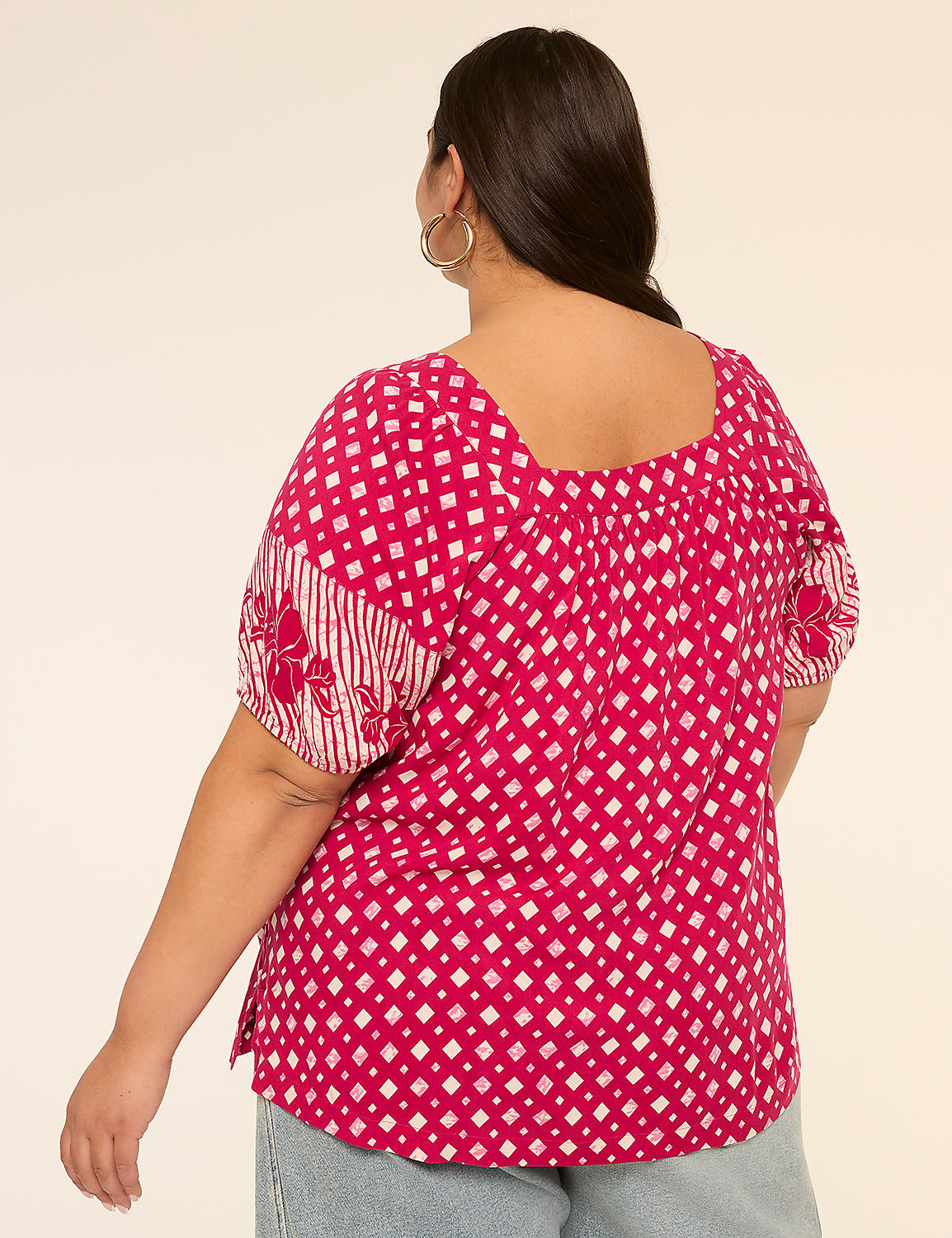Short-Sleeve Square-Neck Blouse Product Image 2