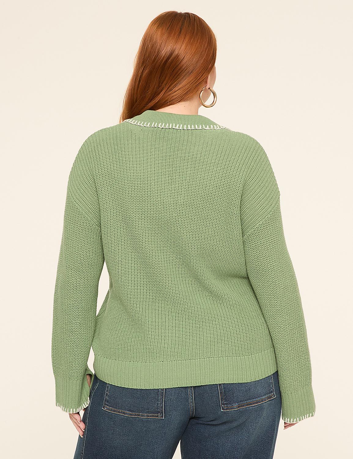 Bracelet Sleeve Tie Polo Sweater Product Image 2