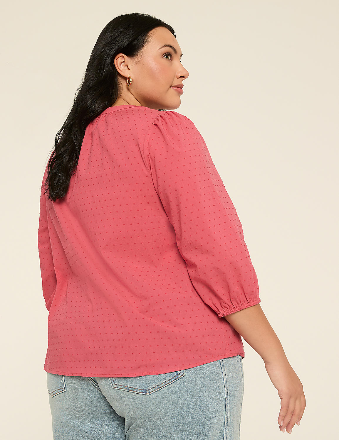 3/4-Sleeve Popover Blouse Product Image 2