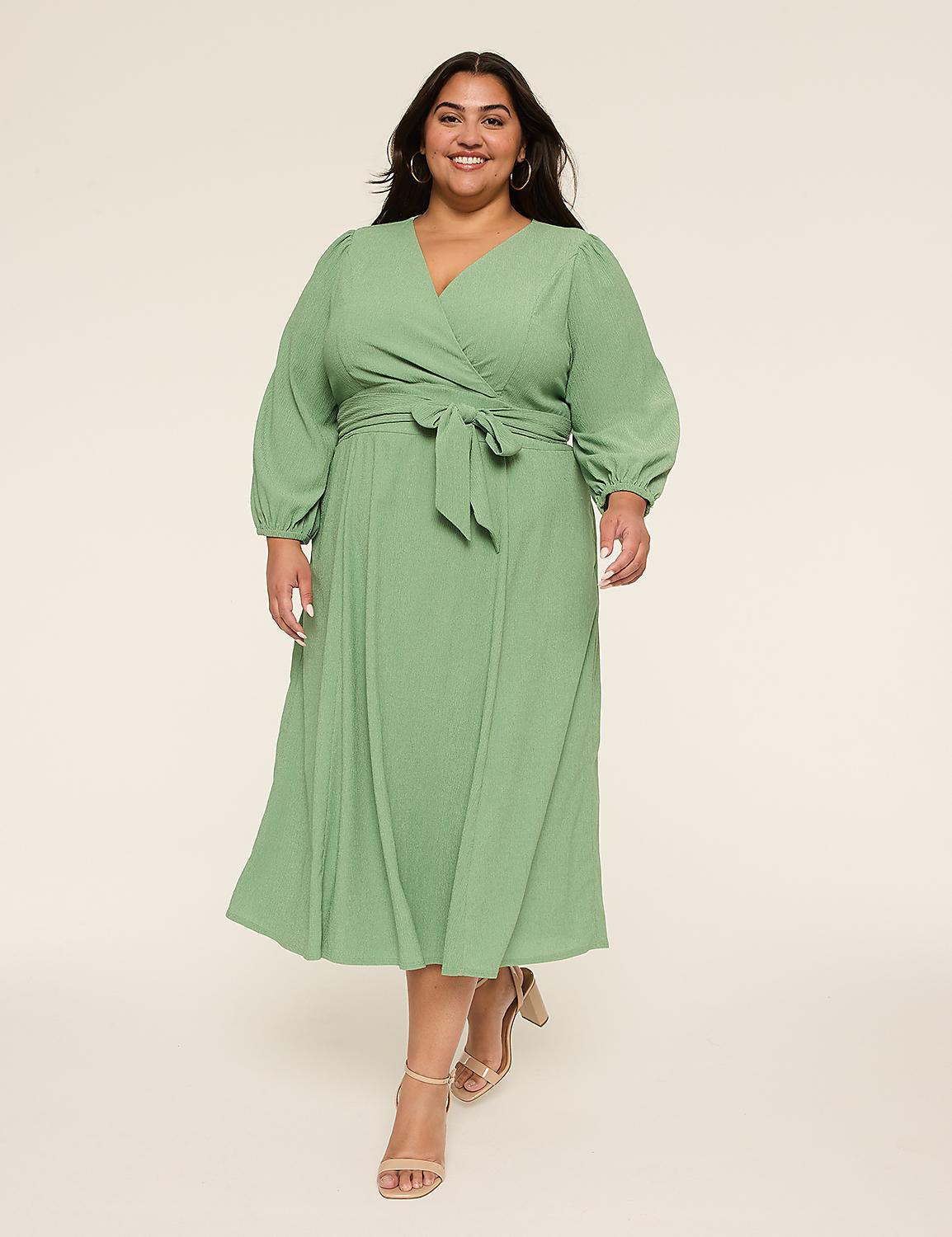 Lena Knit Wrap Midi Dress Product Image 1