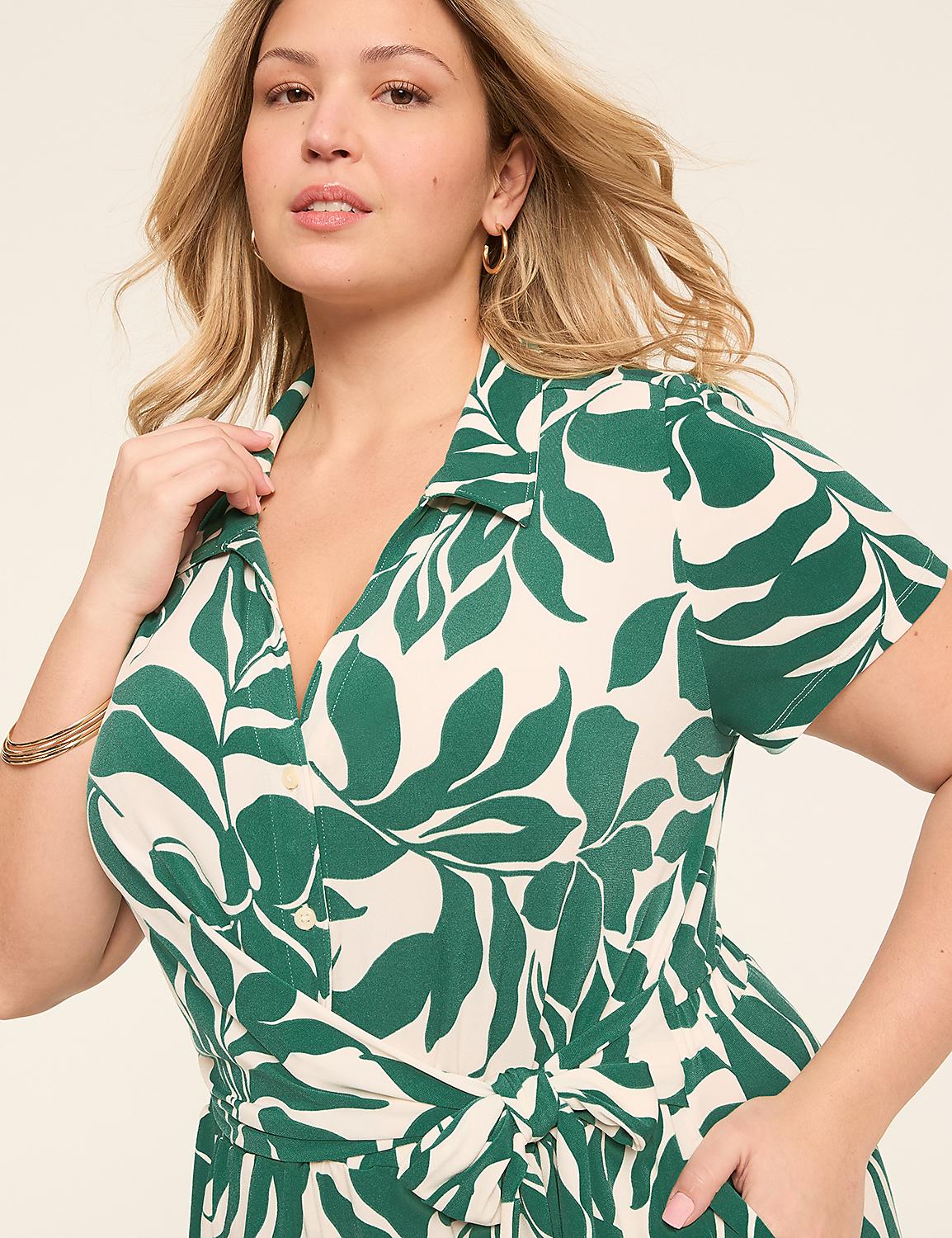 Popover Collar Tie-Waist Jersey Jumpsuit Product Image 3