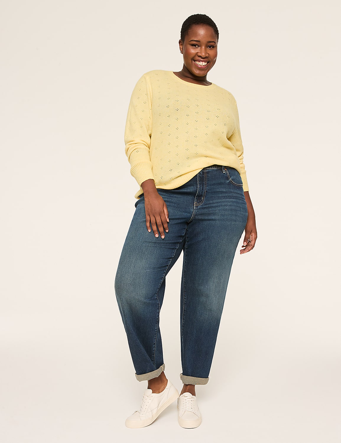 Pointelle Pullover Sweater Product Image 3